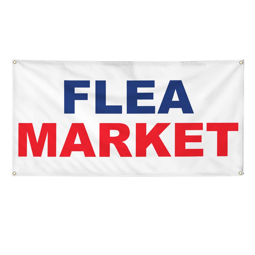 Vinyl Banner Multiple Sizes (48x96 Inches) - Flea Market, Business, Outdoor Weatherproof Signs with 8 Grommets - Ideal for Yard Sales, Industrial Use & Outdoor Advertising