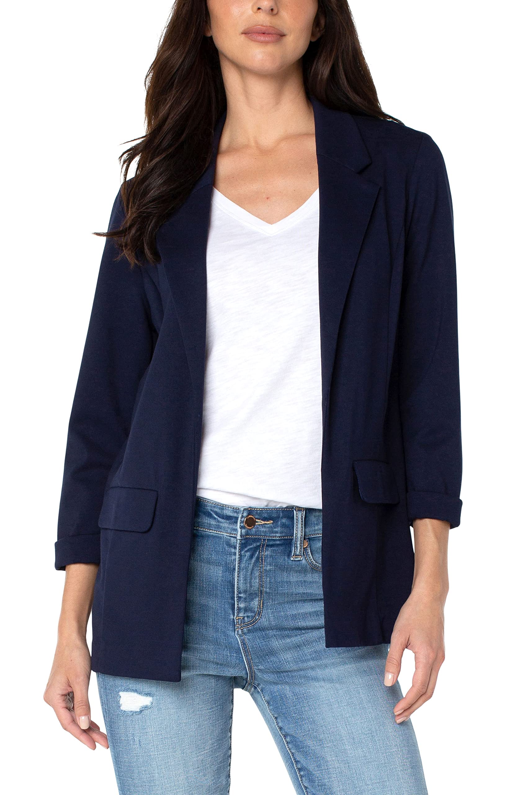 Liverpool Women's Boyfriend Blazer - Super Stretch Ponte Knit Jacket for Office, Work & Casual Wear | Comfortable & Stylish Outerwear for Women