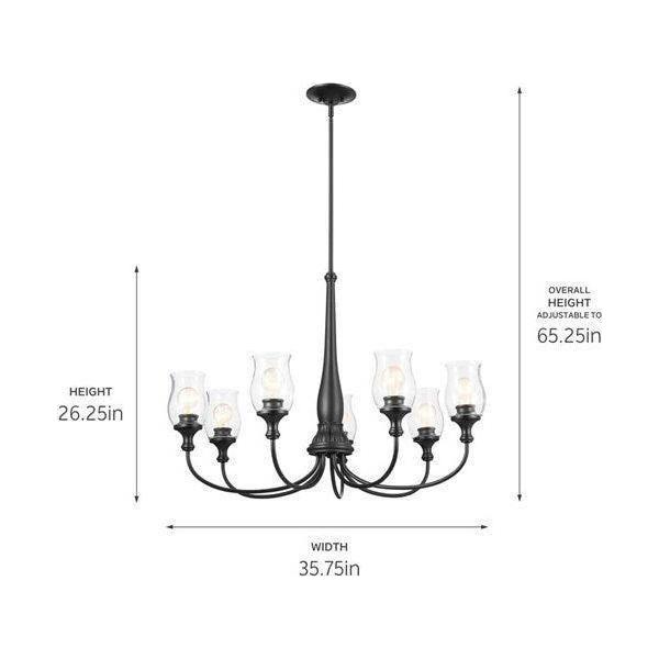 Kichler Melis 7-Light Chandelier - Elegant Modern Ceiling Light Fixture for Dining Room, Living Room, or Bedroom