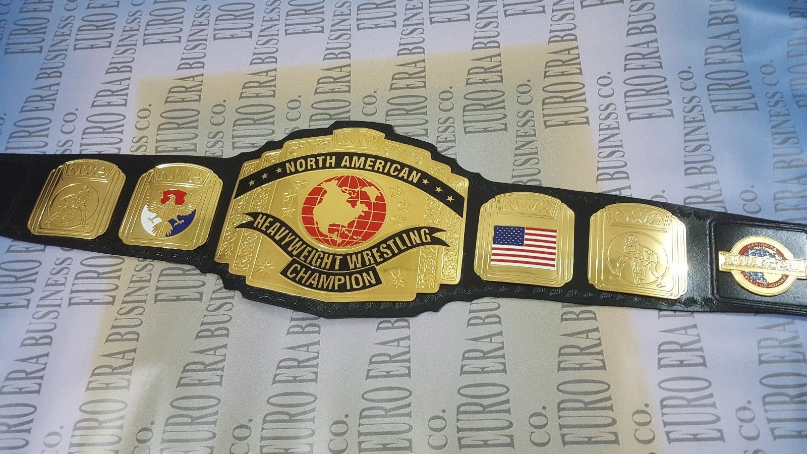Authentic Replica NWA North American Wrestling Championship Belt - Adult Size with Metal Plates - Perfect for Cosplay, Collecting & Wrestling Events