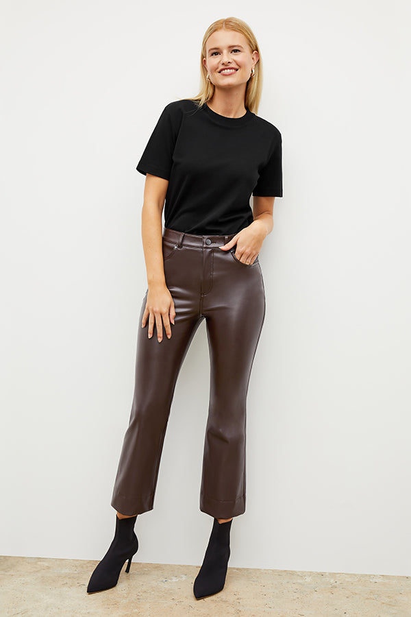 Archie Vegan Leather Pants in Brown | Stylish & Comfortable Vegan Leather Trousers for Women | Perfect for Casual Wear, Office & Night Out