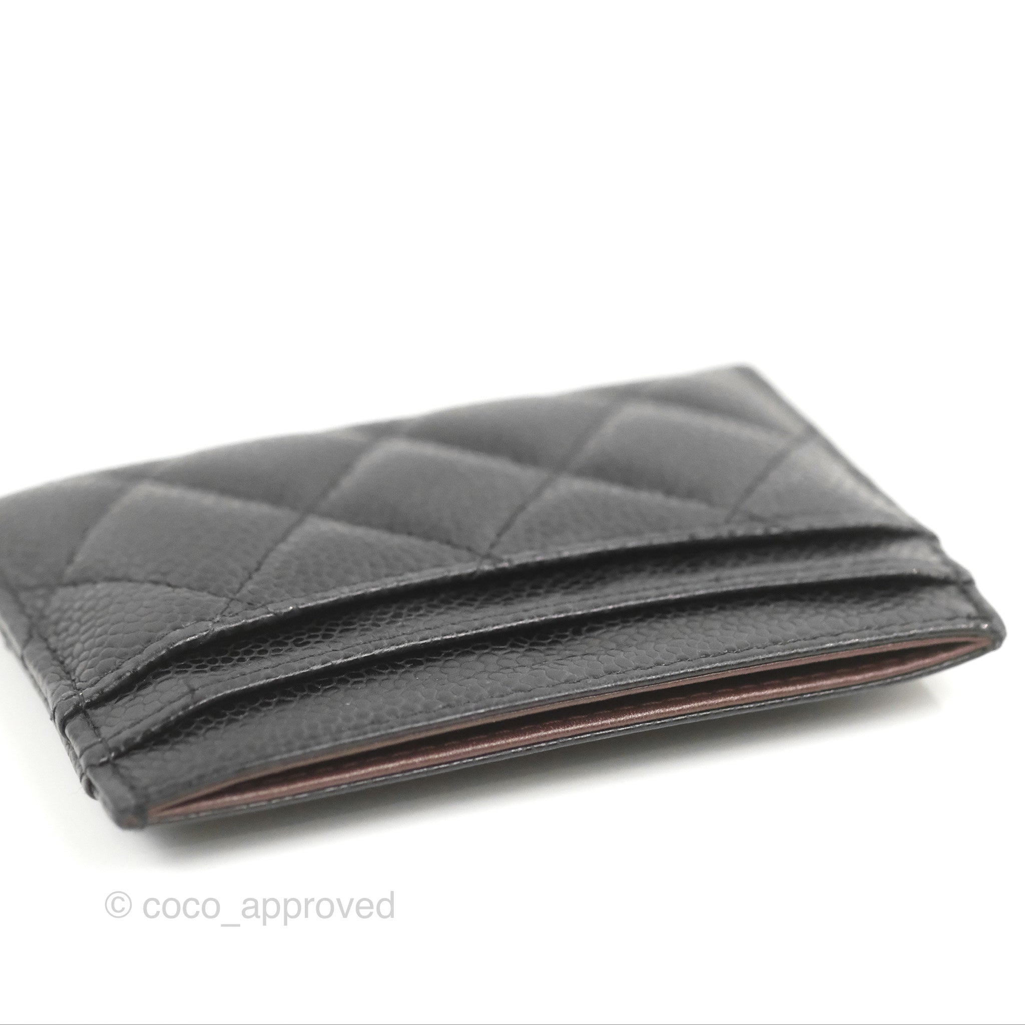 Chanel Classic Flat Card Holder in Black Caviar Leather with Gold Hardware - Perfect for Everyday Use & Luxury Gift Giving