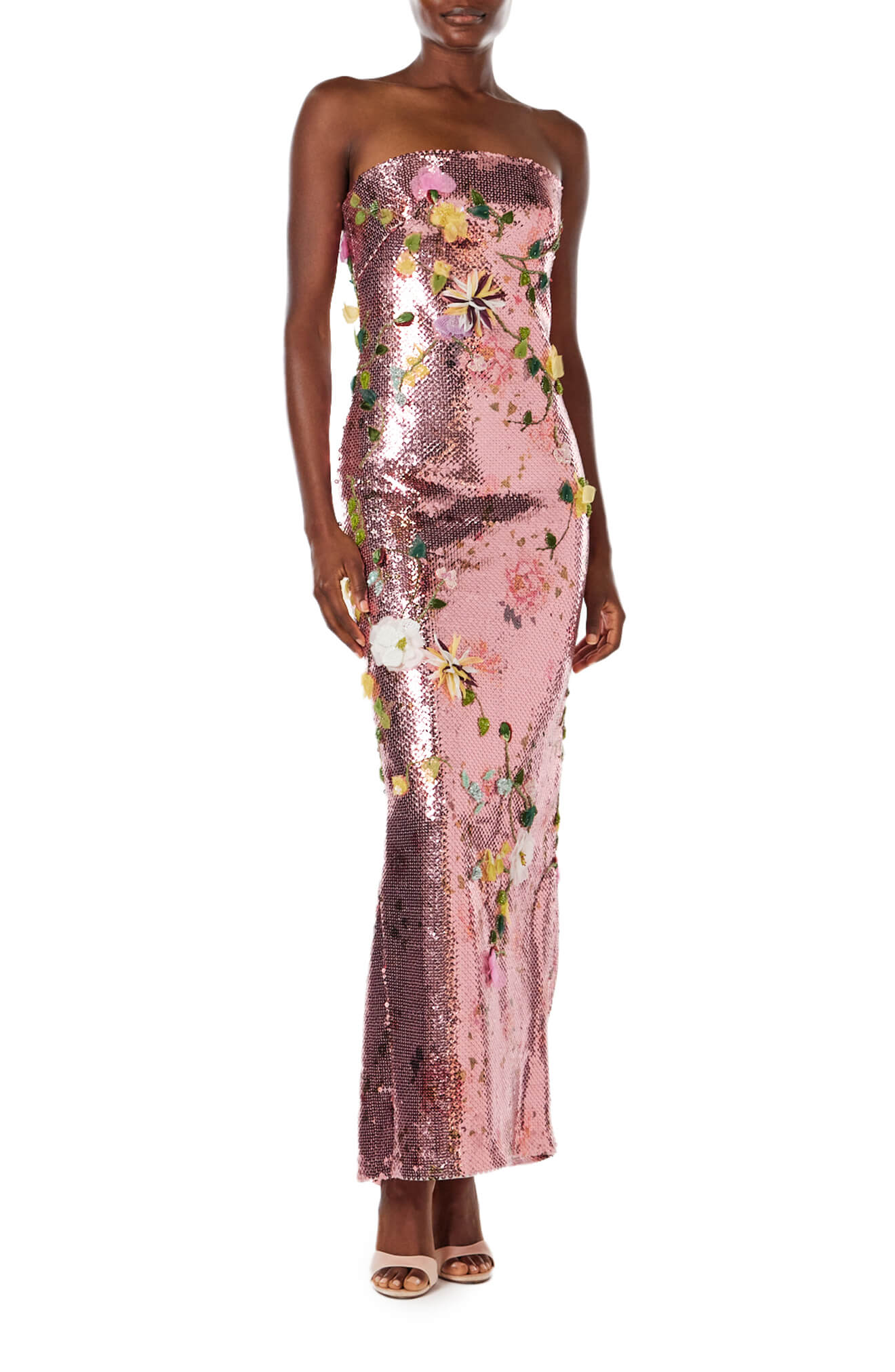 Strapless Embroidered Sequin Gown - Elegant Evening Dress for Prom, Wedding & Formal Events | Plus Size Options Available