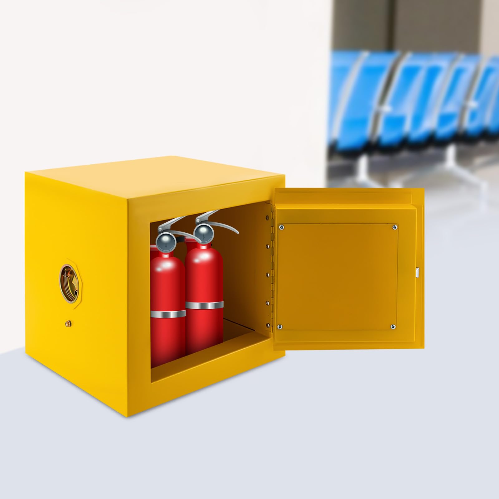 LOYALHEARTDY 2 Gallon Flammable Liquid Safety Cabinet - Yellow OSHA Compliant Storage for Chemicals, Solvents & Paint - Heavy Duty Cold Rolled Steel Construction for Garage, Workshop & Industrial Use