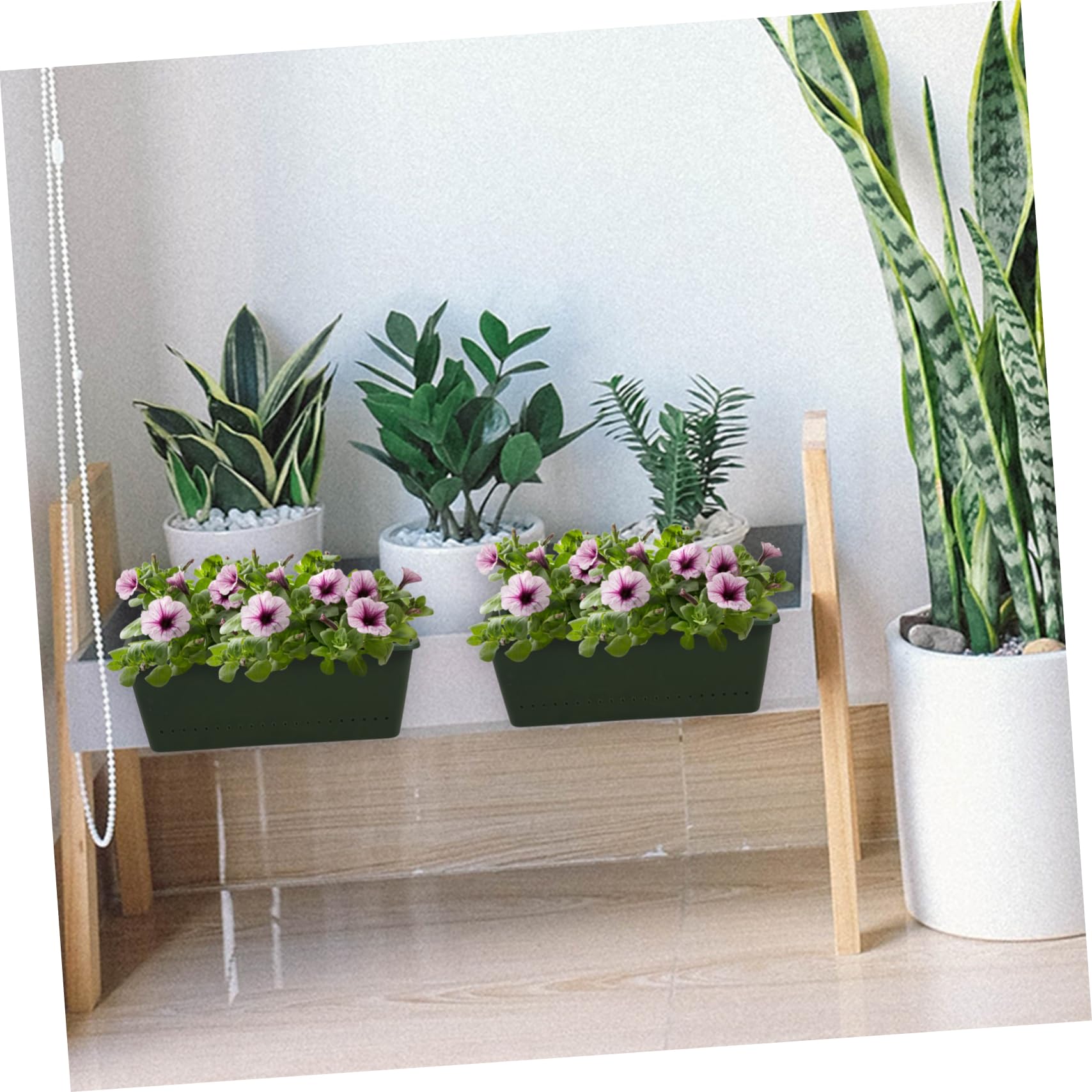 2 Pack Large Outdoor Hanging Planters - Wall Mounted Plant Baskets for Balcony, Deck & Window Decor - Durable Grow Bags & Flower Pots for Vertical Gardening, Herbs, Succulents & Indoor Plants