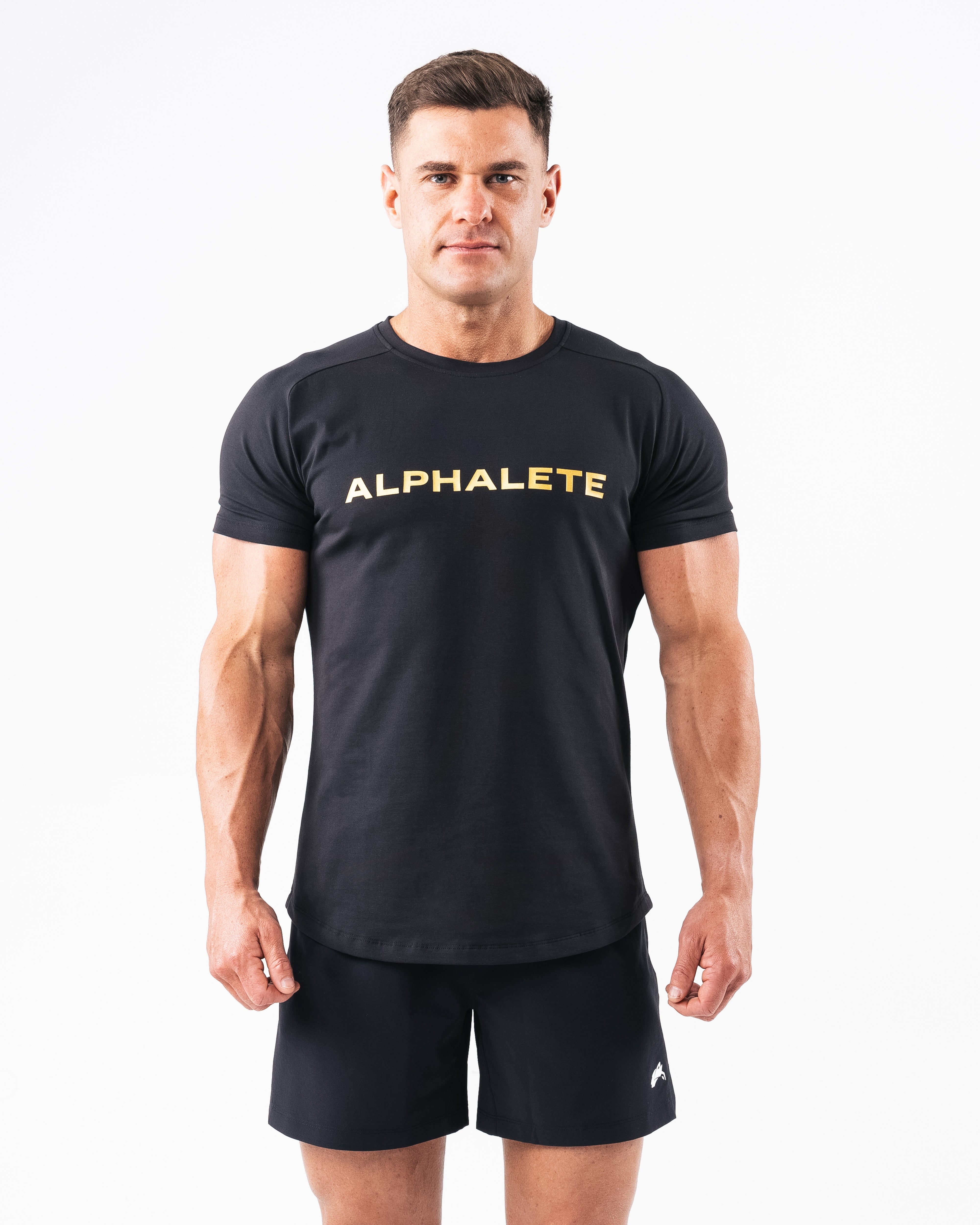 Premium Core Tee for Men - Soft Cotton Comfort Fit T-Shirt in Black & Gold | Casual Wear, Gym, Lounge, Everyday Outfits
