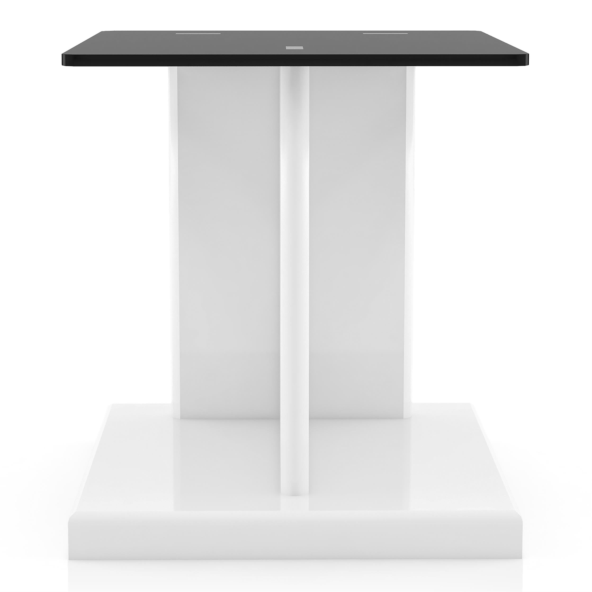 White Thame Glass Top 2-Piece Coffee Table Set for Living Room