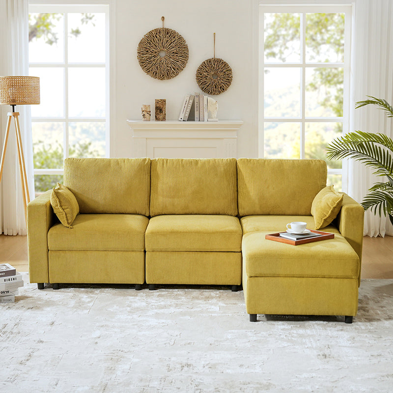 Amando Soft Storage Sectional Sofa - Modern L-Shaped Couch with Hidden Storage | Perfect for Small Spaces, Living Room & Apartment | Comfortable & Stylish Home Furniture