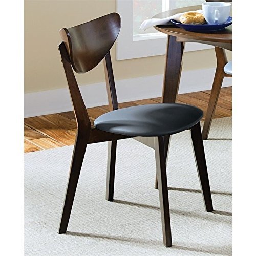 Coaster 105362 Dark Walnut Side Chairs (Set of 2) - Modern Dining Room Chairs for Kitchen, Living Room & Office by Coaster Home Furnishings
