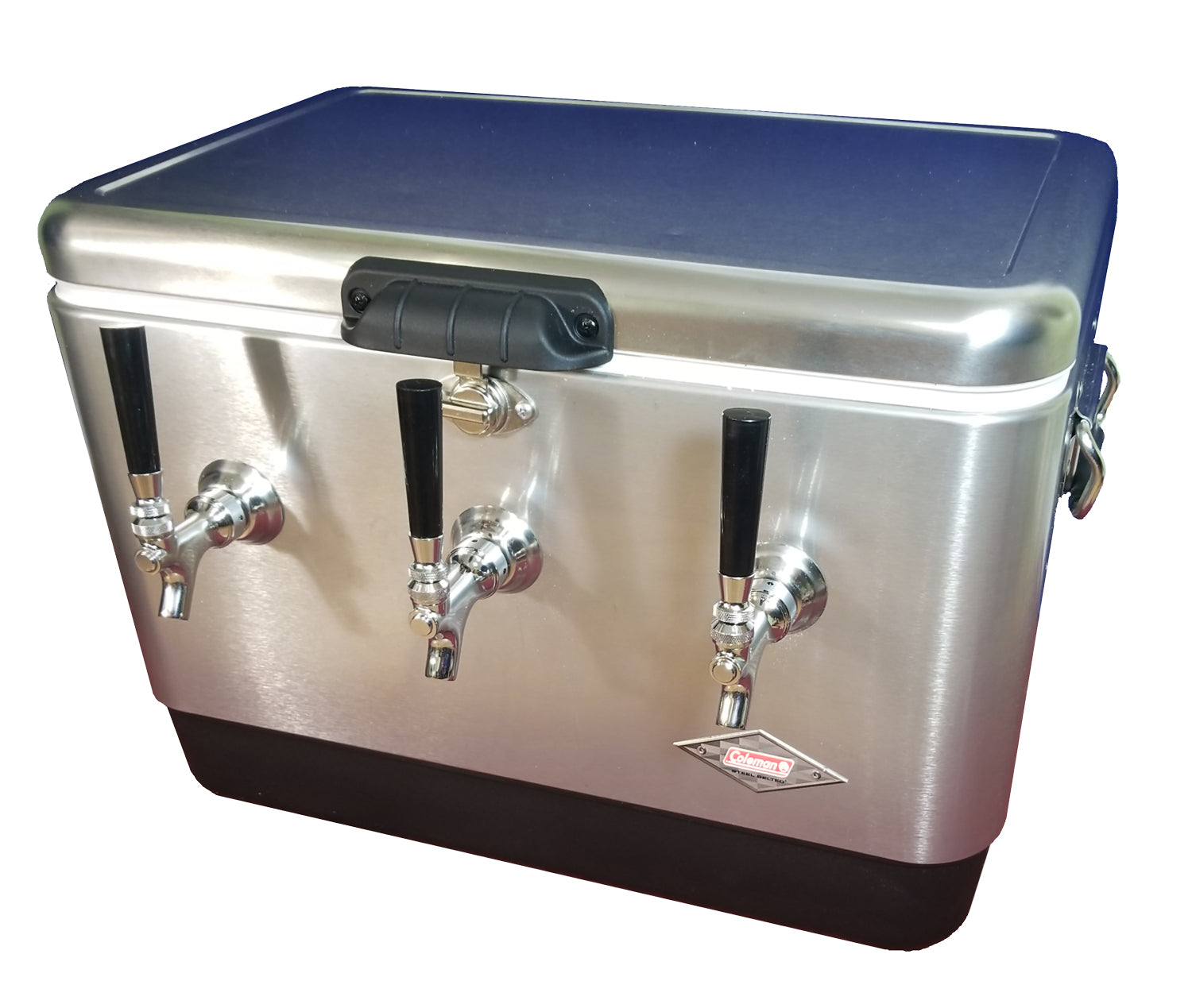 50' Stainless Steel Triple Faucet Jockey Box - All SS304 Contact - Perfect for Outdoor Parties, Beer Dispensing, and Beverage Cooling