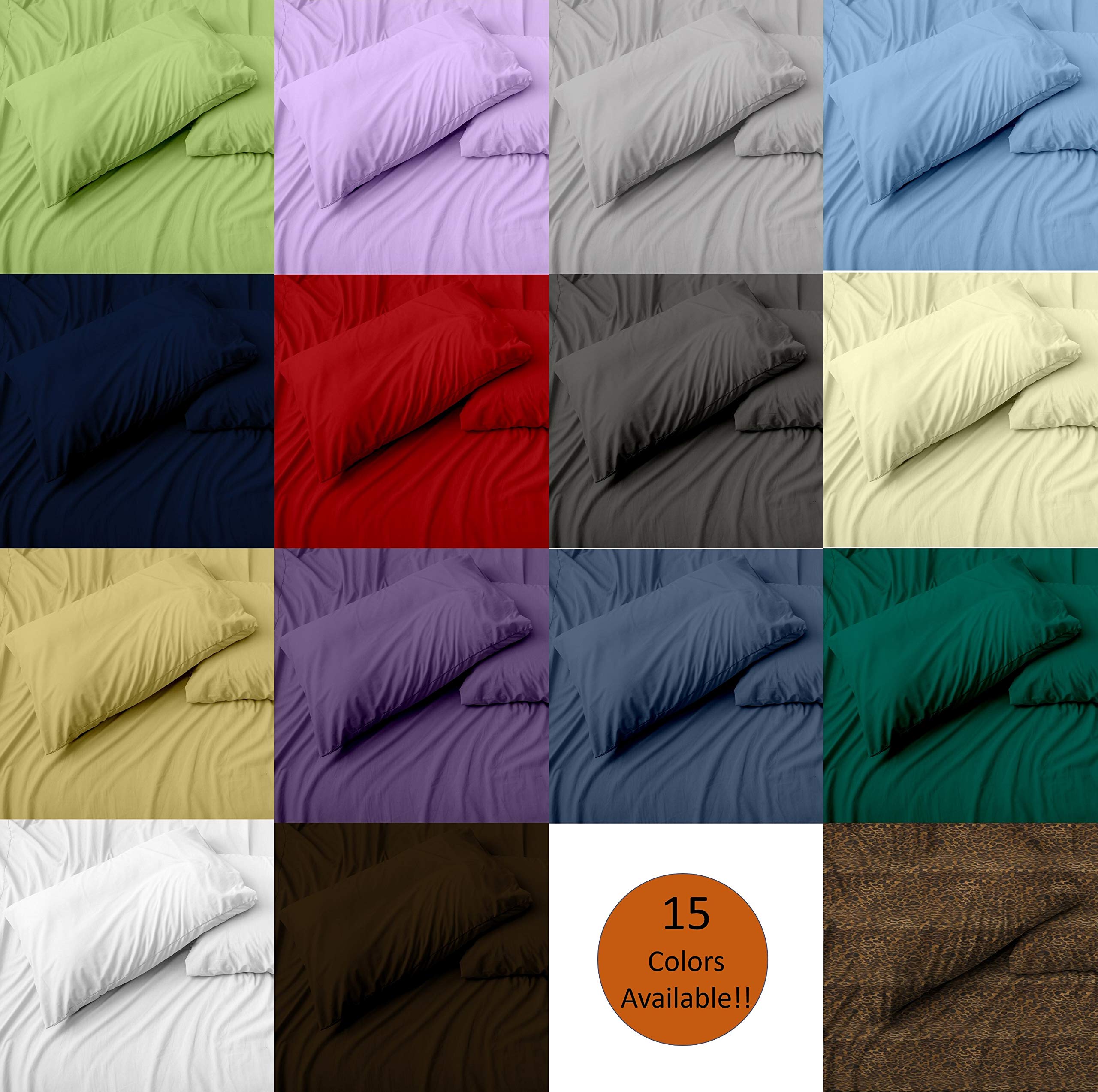 Premium 1000-Thread-Count 100% Egyptian Cotton Split King Sheet Set - 5PC with 2 Fitted Sheets, Soft Sateen Weave, 15