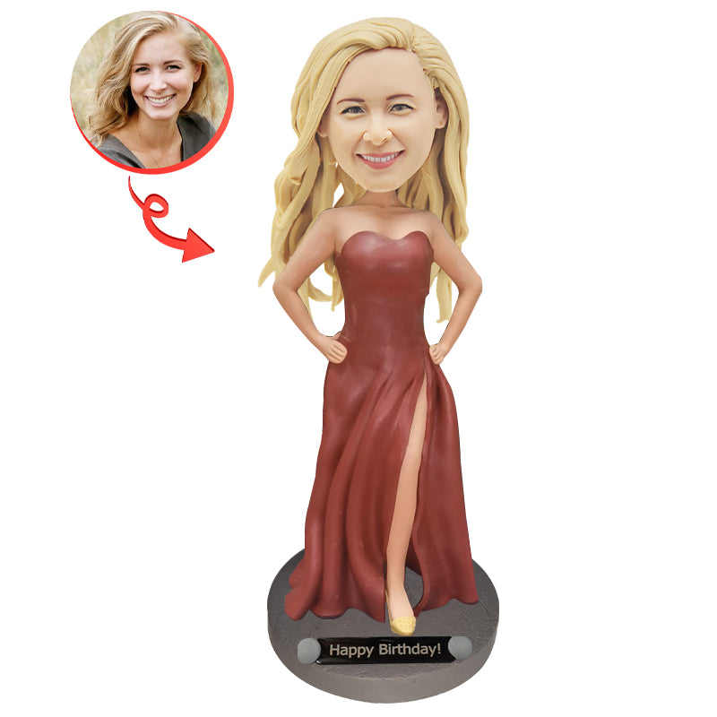 Custom Sexy Lady Bobblehead - Personalized Car Dashboard Decor & Fun Gift for Women - Perfect for Office Desk, Car Accessories, and Party Favors