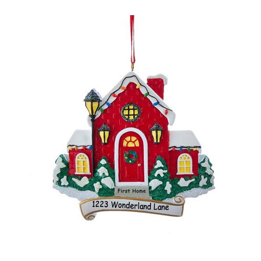 Custom First Home Christmas Ornament - Personalized Holiday Tree Decoration with Name & Date - Perfect for Housewarming Gifts & New Homeowners Celebrations