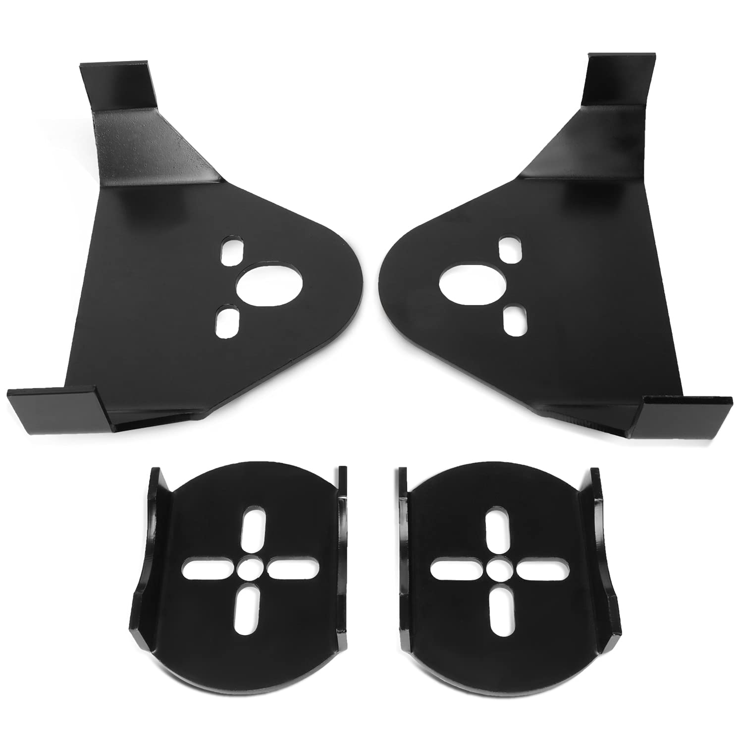 DNA Motoring LEPOW-099 Black Powder Coated Weld-On Air Suspension Brackets - Upper/Lower Rear Air Bag Mounting Kit for Custom Car Builds & Lowrider Suspension Upgrades (Ideal for Show Cars, Performance Vehicles & Air Ride Installations)