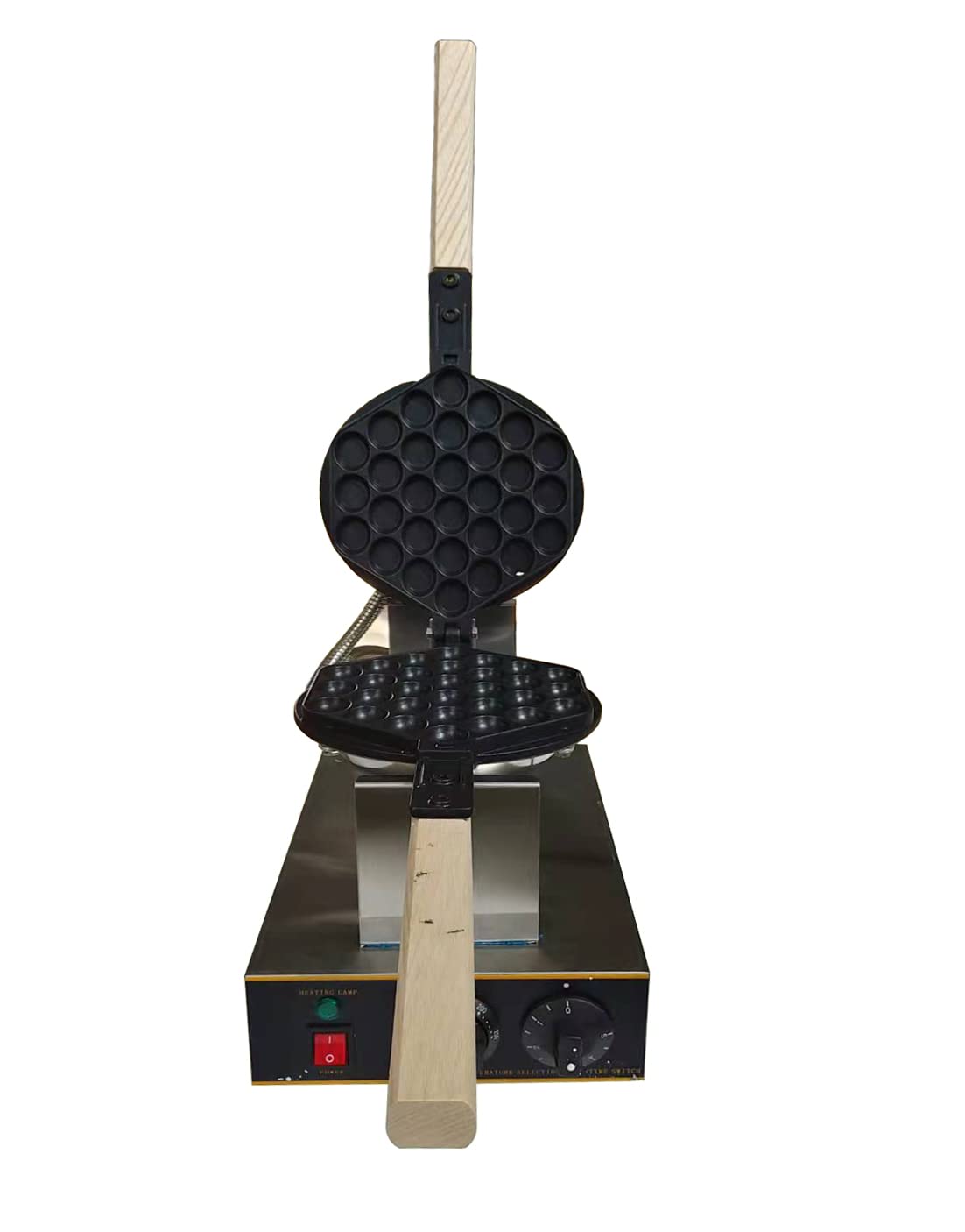 INTSUPERMAI Electric Non-Stick Egg Cake Maker - Commercial Bubble Waffle Machine for Egg Puff Bread, 30 PCS, 110V - Perfect for Breakfast Cafes, Street Food Stalls & Home Baking