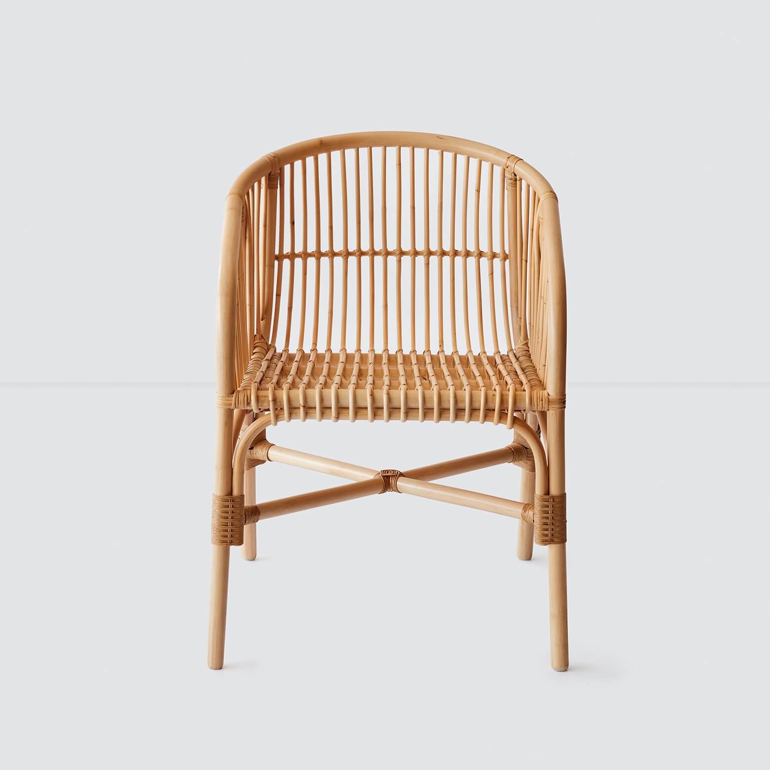 Handwoven Jakarta Rattan Dining Chair - Natural Wicker Chair for Indoor & Outdoor Dining, Patio, Garden, and Restaurant Use