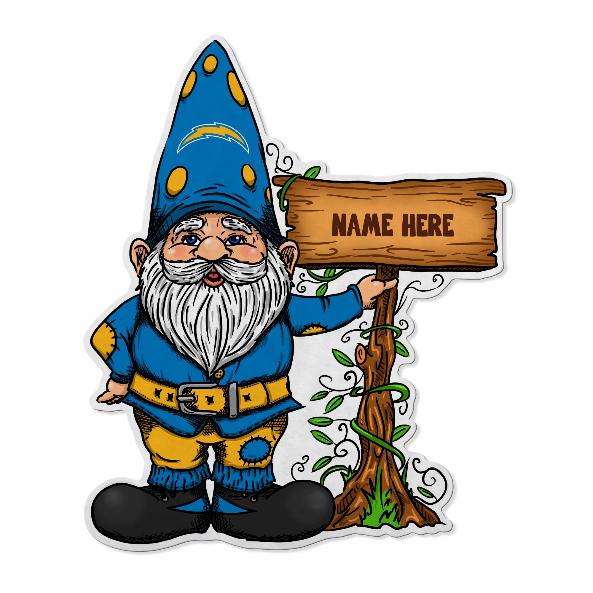 Los Angeles Chargers NFL Football Gnome Personalized Pennant - Soft Felt Home & Living Room Decor - Easy to Hang - Perfect for Game Day, Man Cave & Sports Fan Gifts