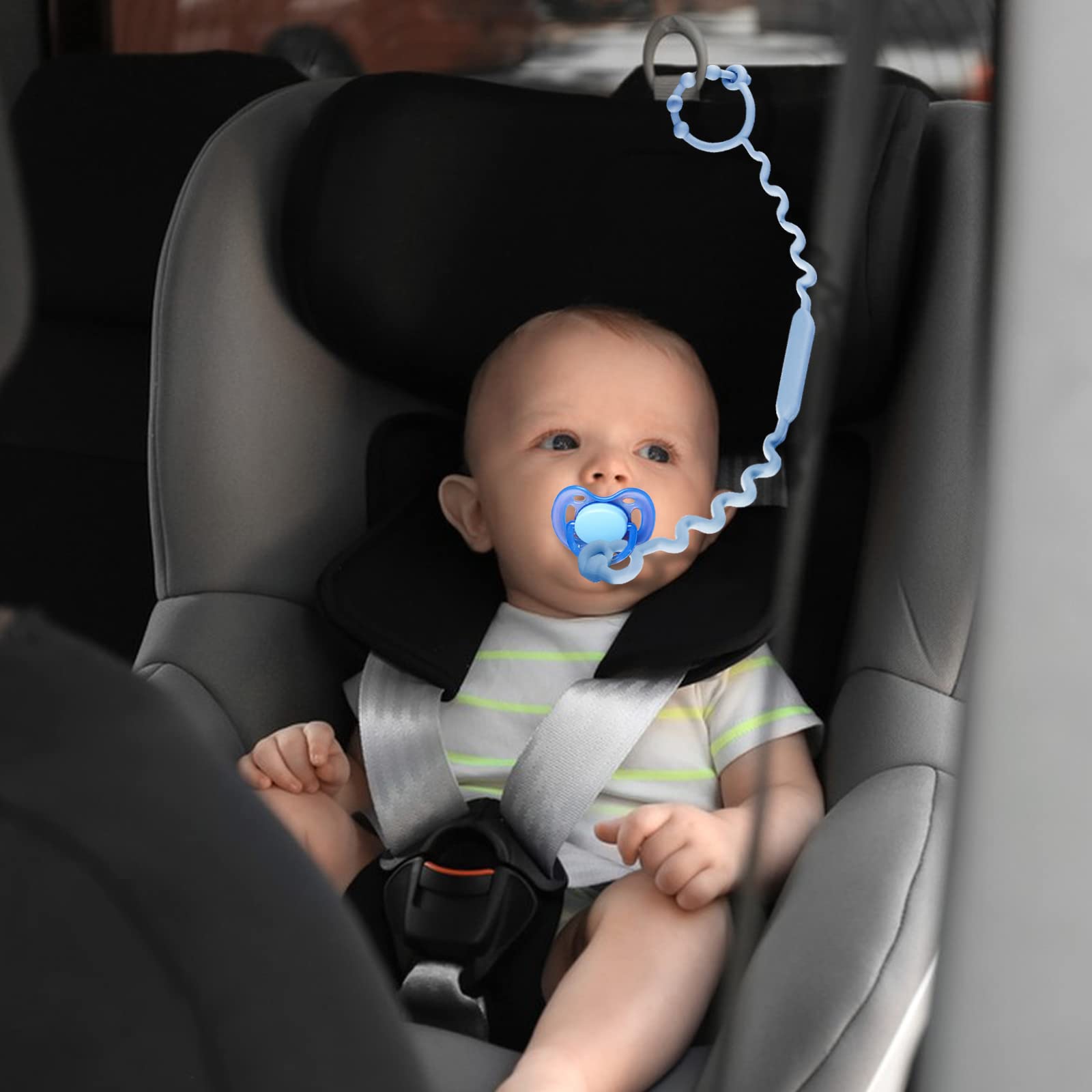 Baby Toy Straps - BPA Free Silicone Stroller & High Chair Safety Straps for Teether, Pacifier, Sippy Cup | Adjustable Toy Holder for On-the-Go Parents (Gray) - Perfect for Strollers, Car Seats & Travel Accessories