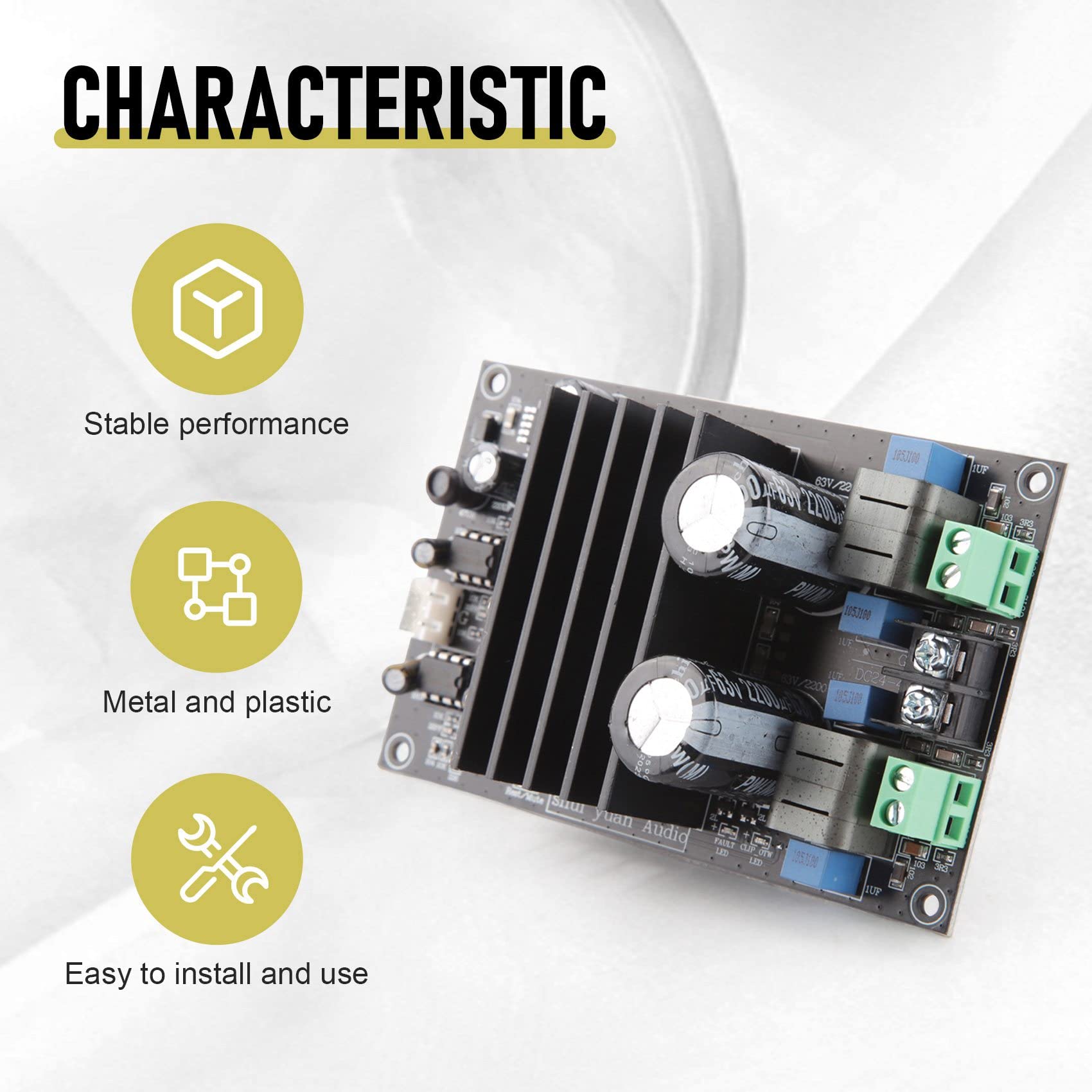 DKSooozs TPA3255 High Power Audio Amplifier Board - Plug & Play, Quick Response, Metal Chassis for Home Theater & DIY Speaker Systems