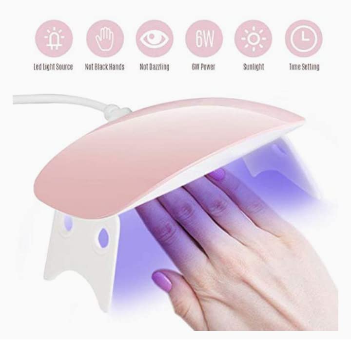 Mini UV LED Nail Lamp - Portable Gel Light Mouse Shape Nail Dryer with USB Cable for All Gel Polish (Pink) | Perfect for Home Manicures, Travel & Salon Use