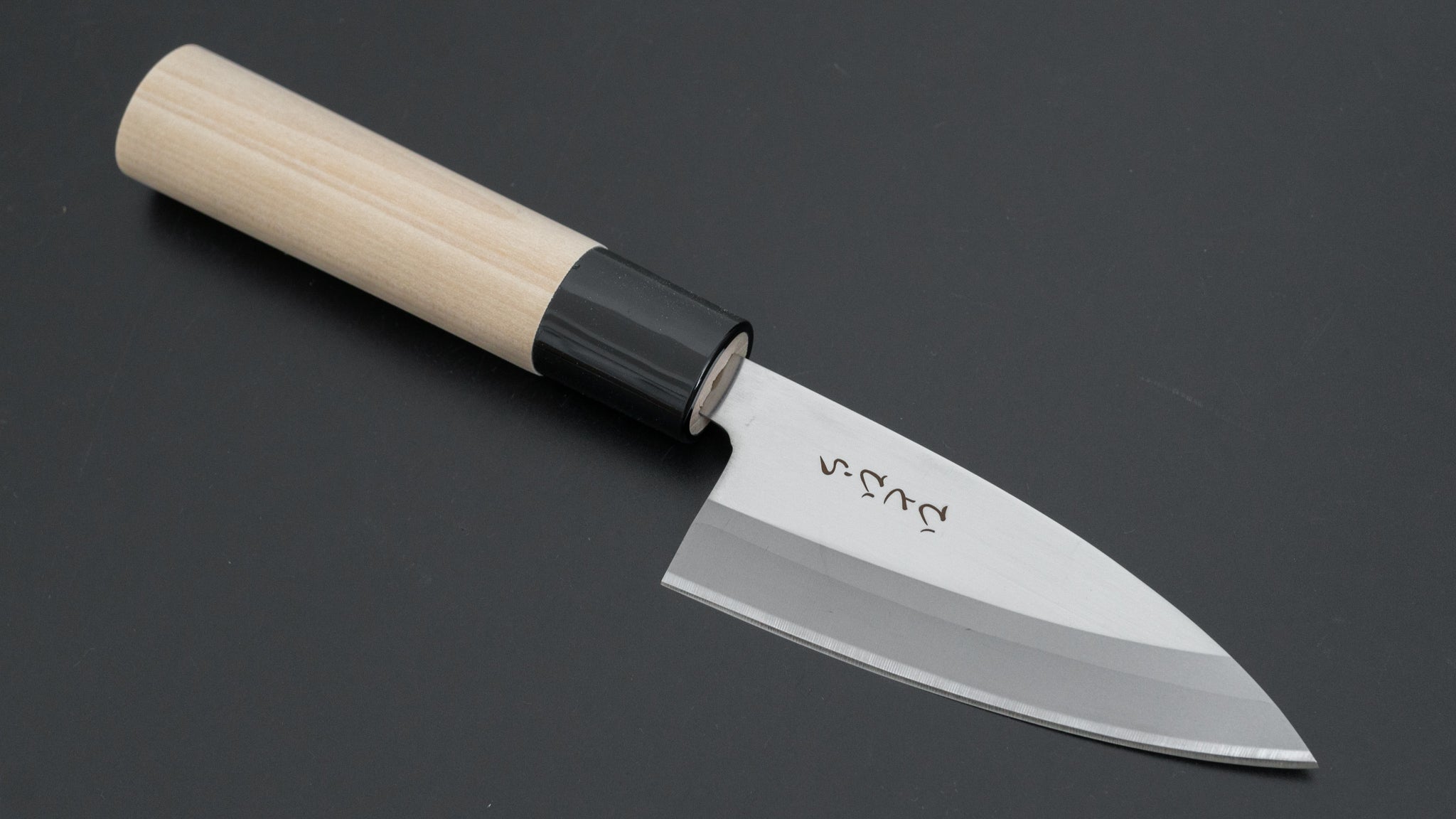 Hitohira Hiragana Deba 110mm Japanese Kitchen Knife with Poplar Wood Handle - Perfect for Sushi, Fish Filleting & Precision Cutting