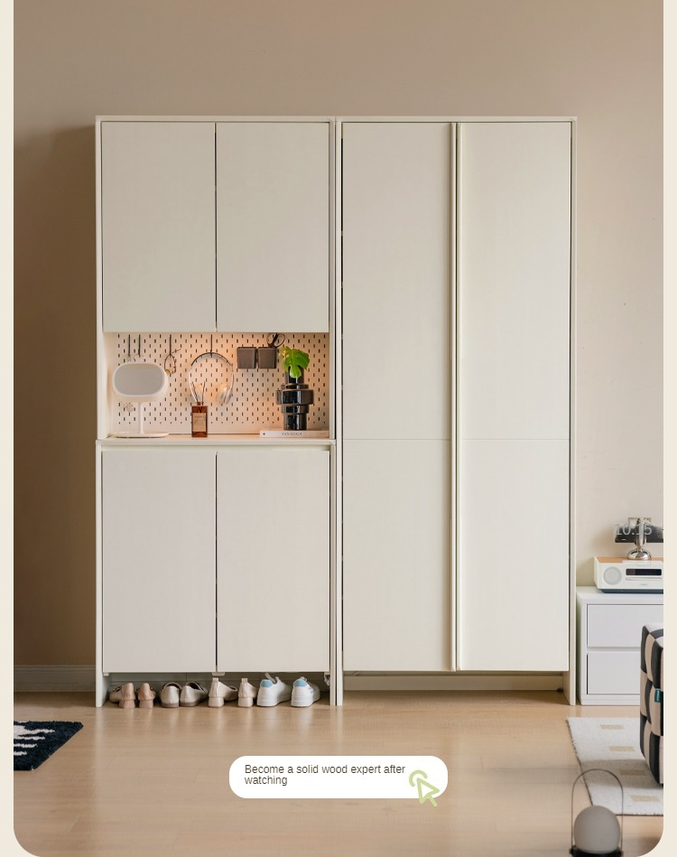 Premium New Zealand Pine Solid Wood Entryway Shoe Cabinet - Stylish Storage for Shoes, Hats & Accessories - Perfect for Hallway, Foyer & Mudroom Organization