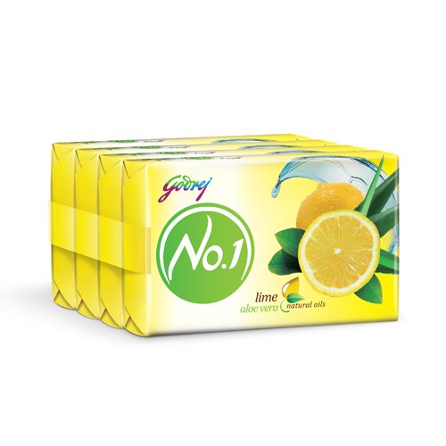 Godrej Ezee No.1 Lime & Aloe Vera Bathing Soap - 100g (4 Pack) | Refreshing & Moisturizing for Daily Shower, Gym & Travel