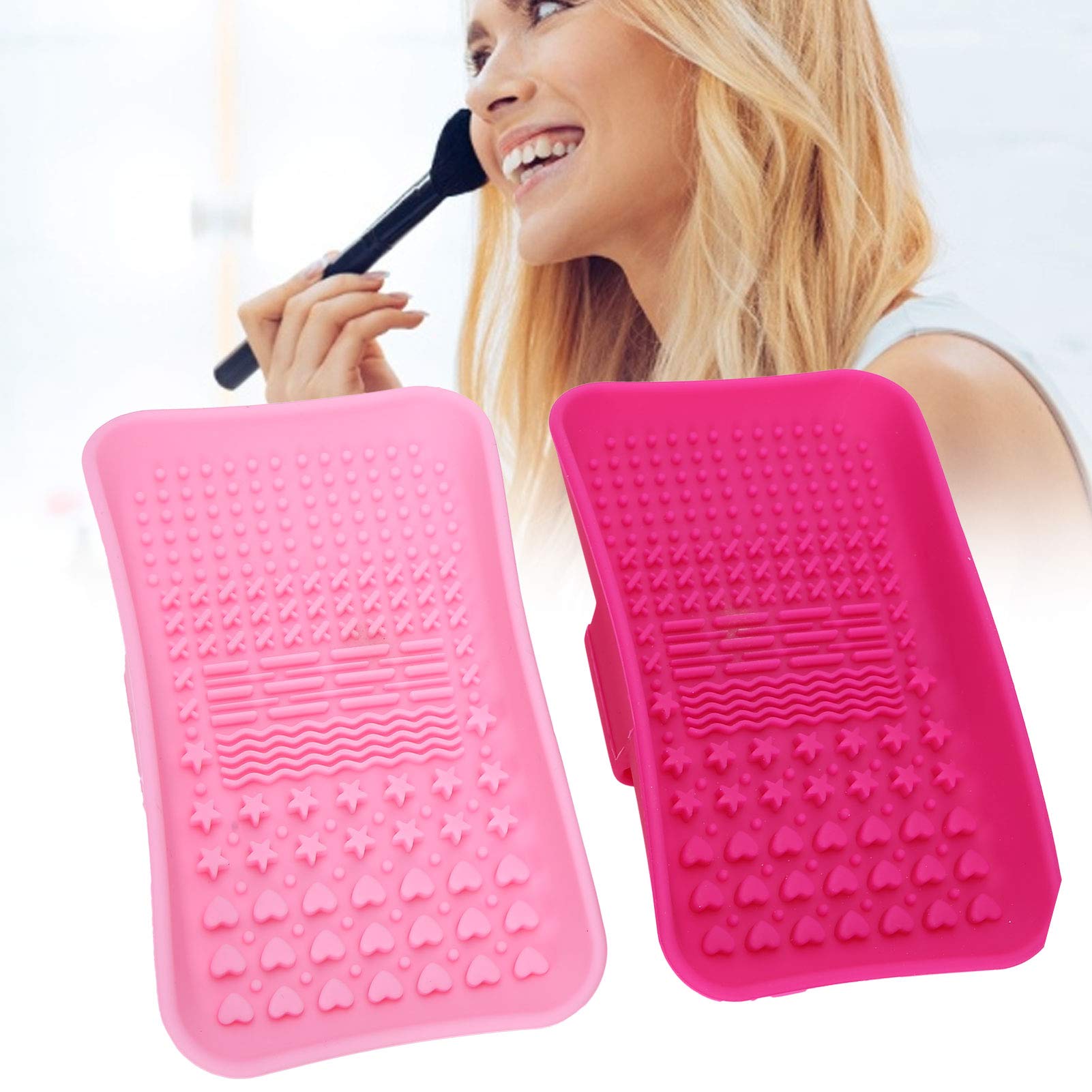 2 Pack Silicone Brush Cleaner & Makeup Brush Cleaning Mat – Reusable Cosmetic Brush Washing Pad for Professional & Home Use – Perfect for Daily Makeup Brush Care & Deep Cleaning