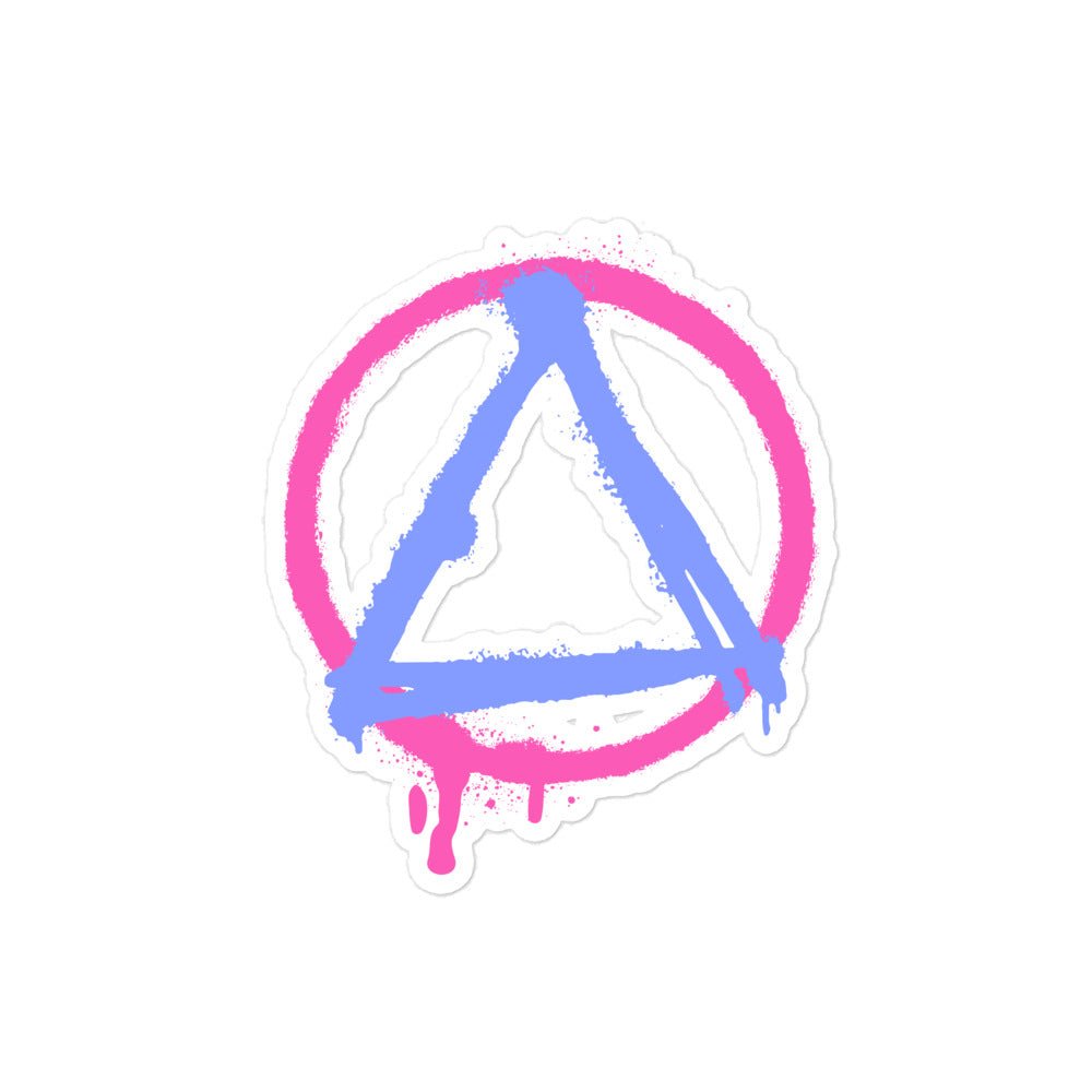 Graffiti Sobriety Symbol Vinyl Sticker - Blue & Pink Waterproof Decal for Laptops, Cars, Notebooks - Motivational Recovery Gift for AA Meetings & Sober Living
