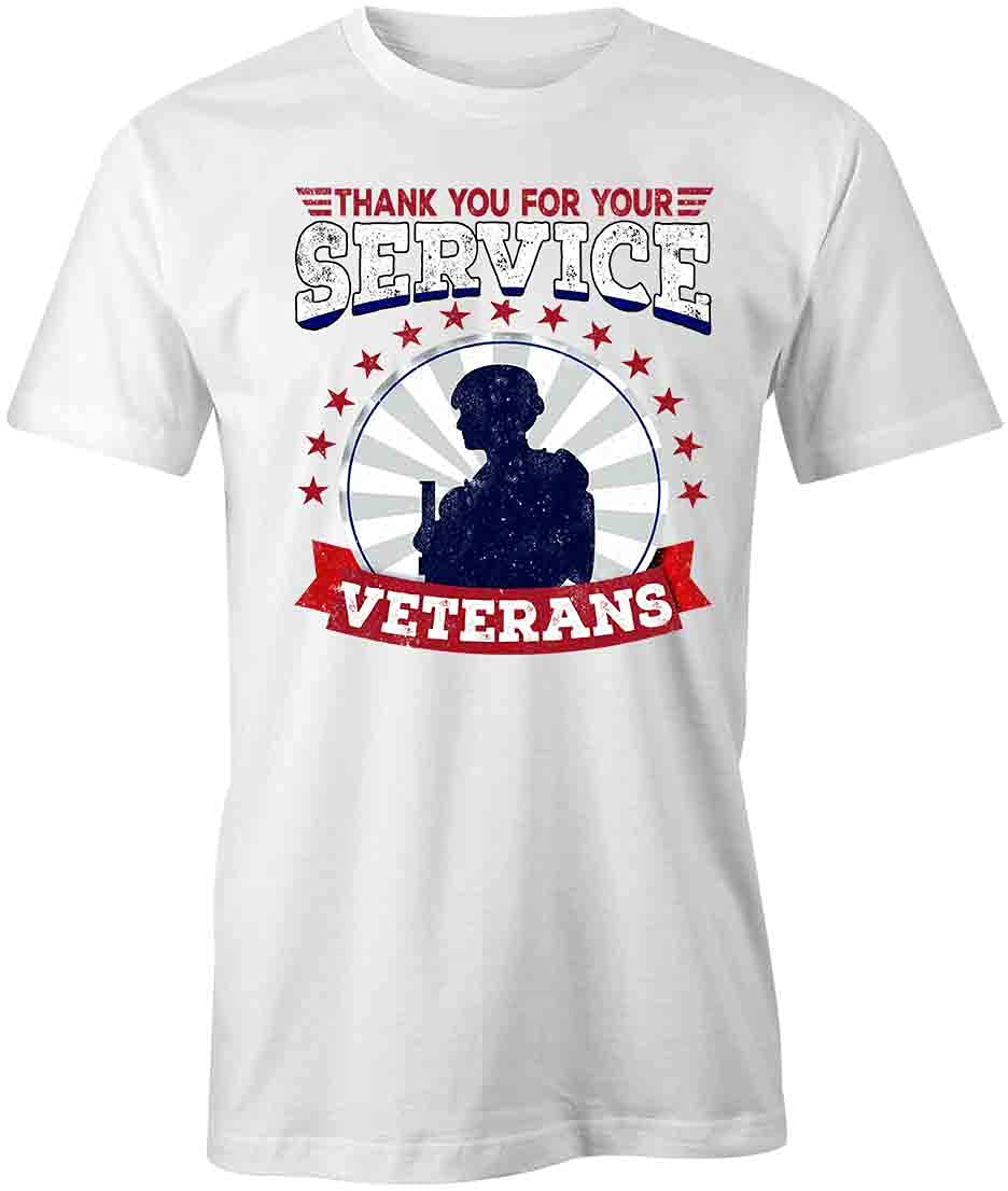 Veterans Appreciation T-Shirt - White Printed Graphic Tee | Military Support Shirt for Veterans Day, Memorial Day & Patriotic Events