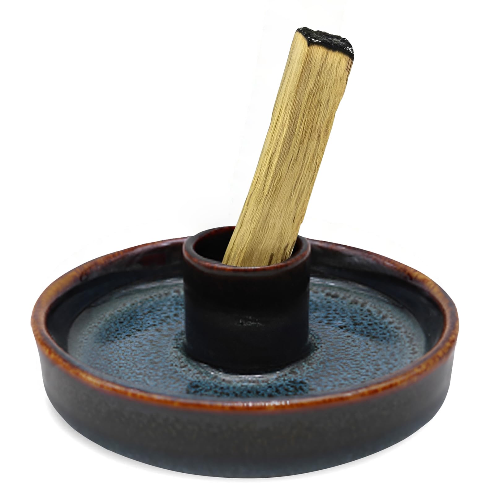 Ceramic Palo Santo Holder for Burning Sticks - Blue Palo Santo Burner & Incense Stick Stand - Perfect for Meditation, Yoga, and Aromatherapy at Home