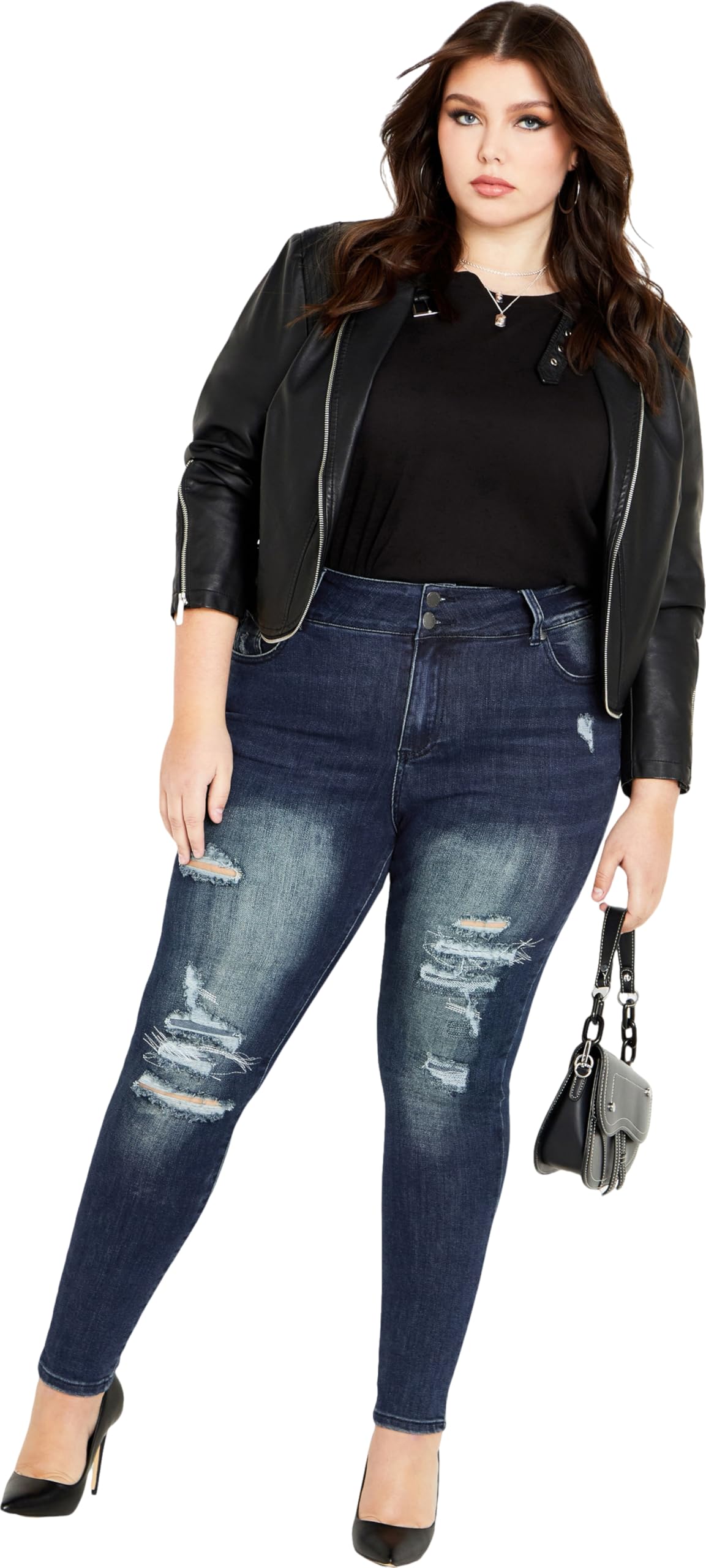 Stylish Plus Size Women's Harley Denim Jacket - Trendy Biker Vest for Casual Outfits & Motorcycle Rides