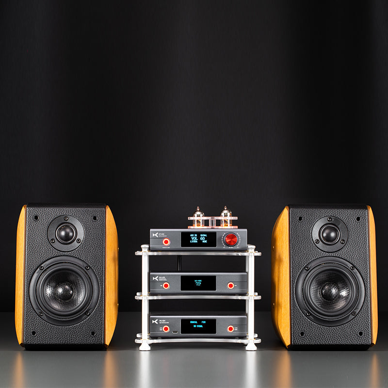 xDuoo X R01 Premium Multilayer Acrylic HiFi Audio Rack - Compact Stand for Small Amps & DACs - Perfect for Home Studio, Office, and Audiophile Setups