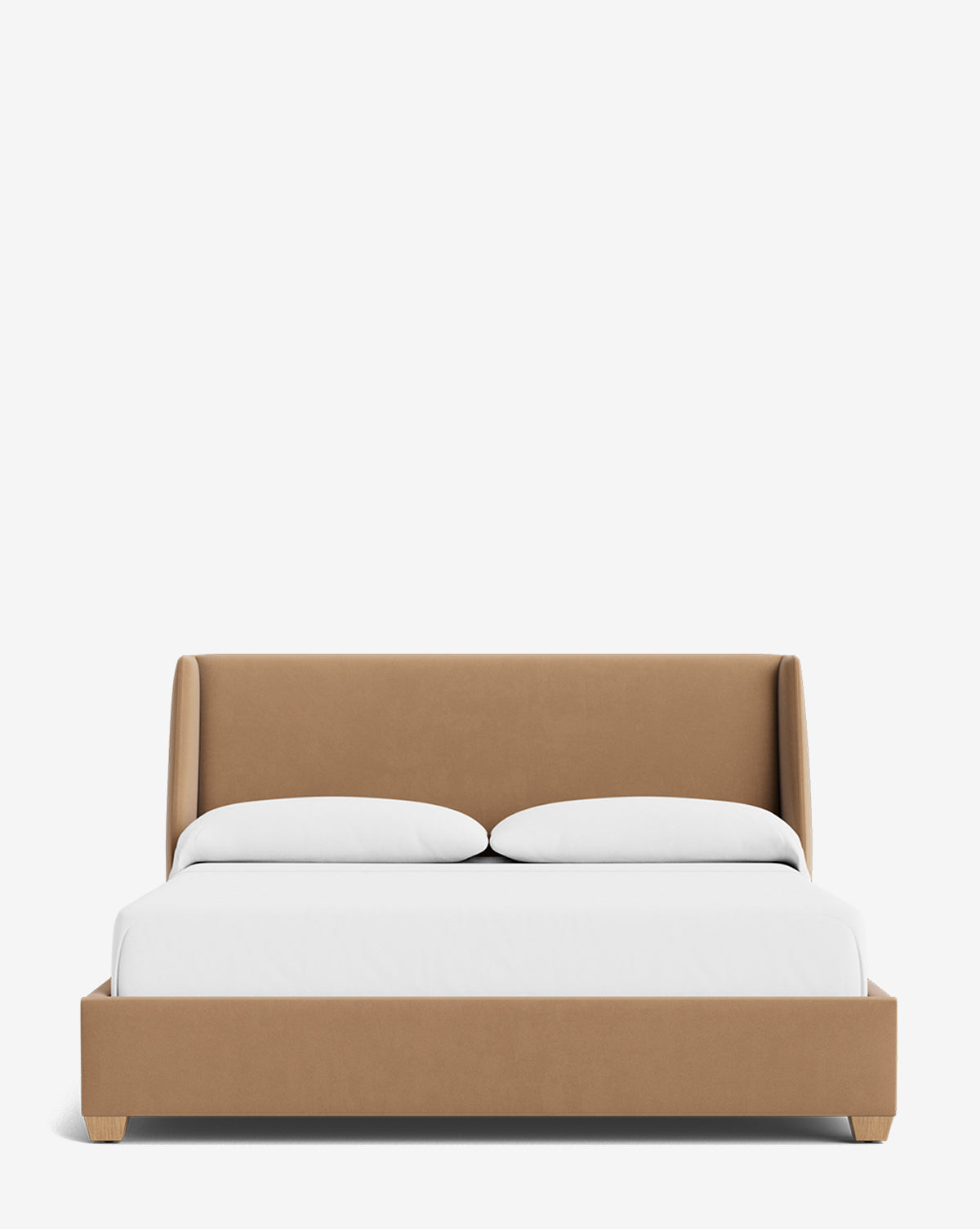 Walt Bed Low Headboard - Modern Minimalist Bed Frame for Small Spaces - Perfect for Apartments, Dorms & Guest Rooms