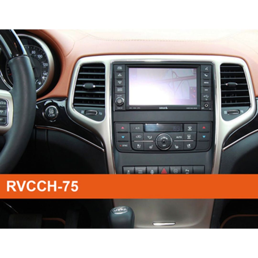 Crux RVCCH 75 Rear View Camera Kit with Sightline Safety View Integration for Chrysler Dodge Jeep Vehicles - MYGIG Compatible (Includes Backup Camera) - Perfect for Parking Assistance & Blind Spot Monitoring