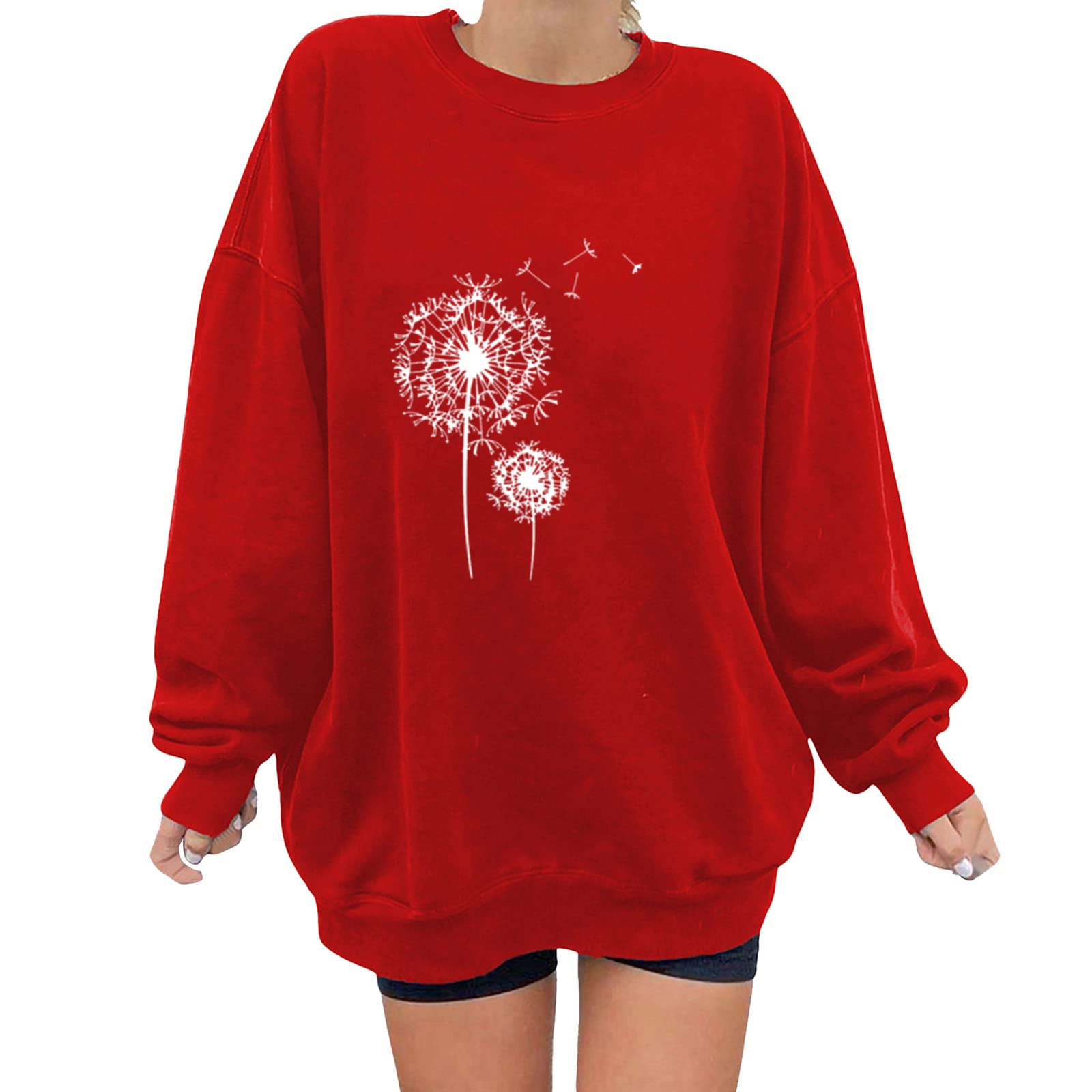 Women's Halloween Pumpkin Printed Oversized Sweater - Loose Long Sleeve Pullover with Drawstring for Stomach Hiding | Perfect for Fall Fashion, Halloween Costumes & Cozy Winter Wear