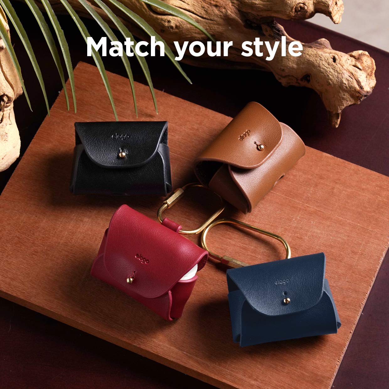 Premium Genuine Leather Case for AirPods Pro 2 & AirPods Pro - Luxury Keychain Cover with Brass Ring Holder, Durable Protection in Stylish Colors (Black) - Perfect for Travel, Work & Everyday Use
