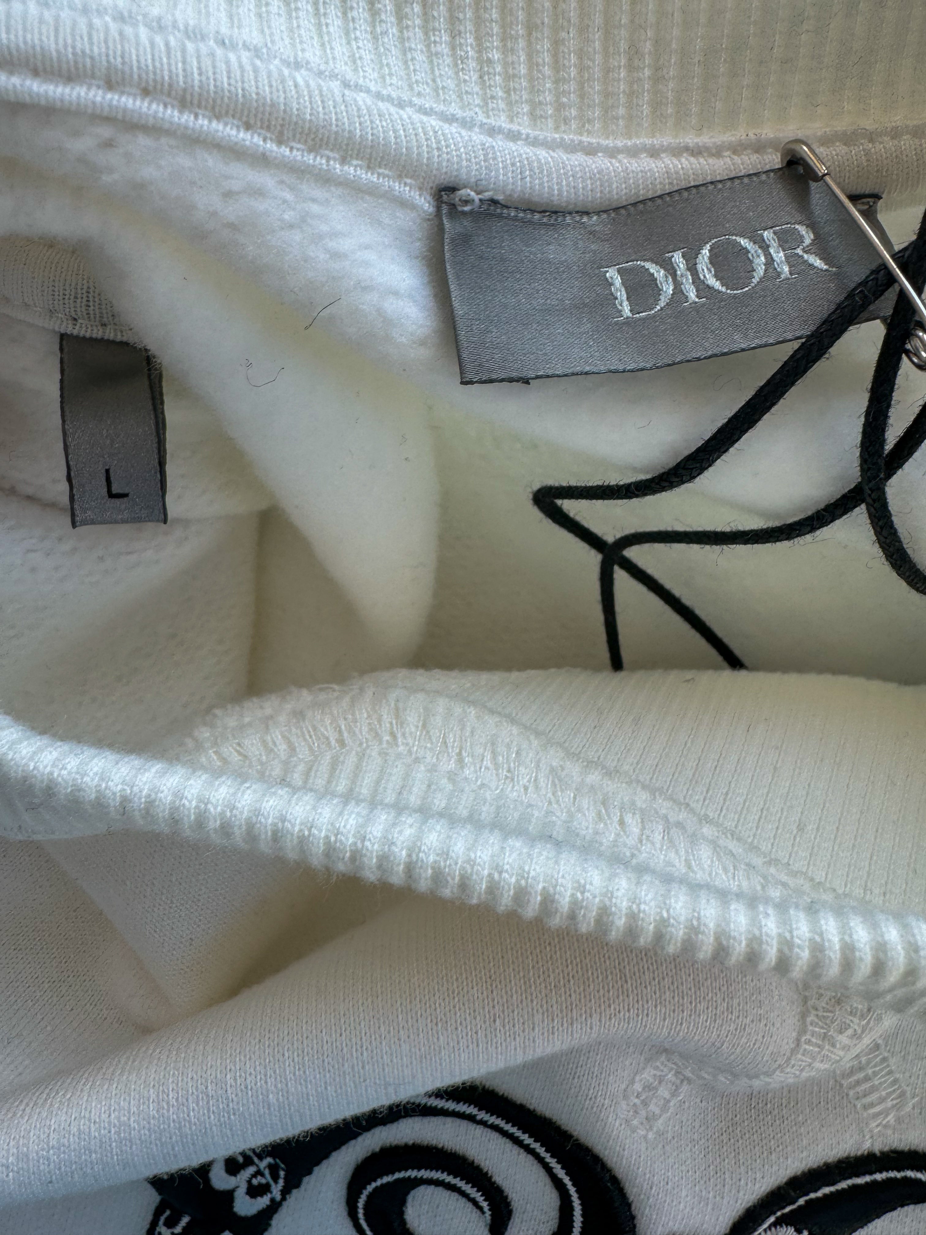 Dior Kenny Scharf White & Black Logo Sweater - Stylish Designer Pullover for Men & Women | Perfect for Casual Outfits, Streetwear Fashion & Luxury Gift Giving