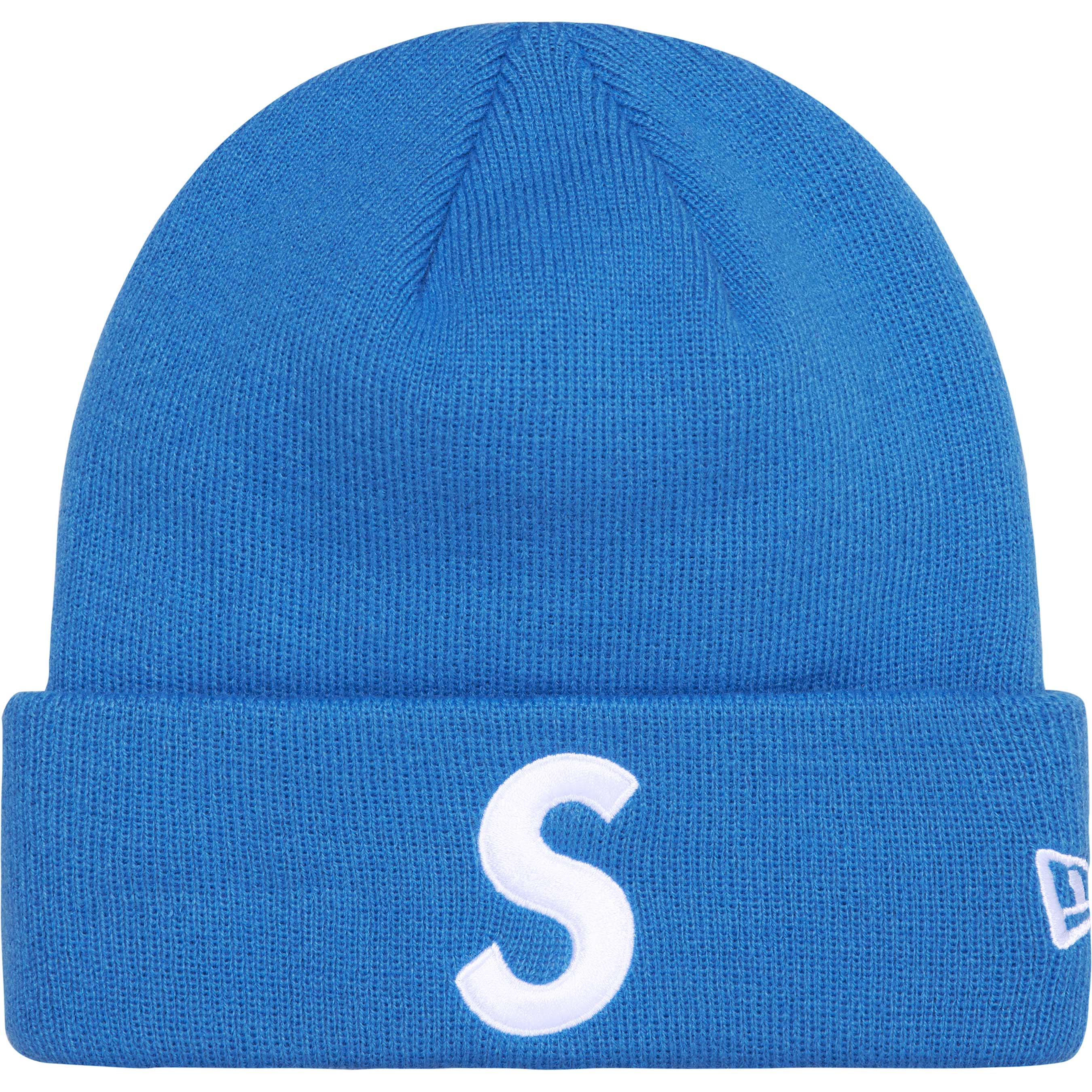 Supreme New Era® S Logo Beanie - Blue Winter Hat for Men & Women - Perfect for Cold Weather, Outdoor Sports, and Streetwear Fashion