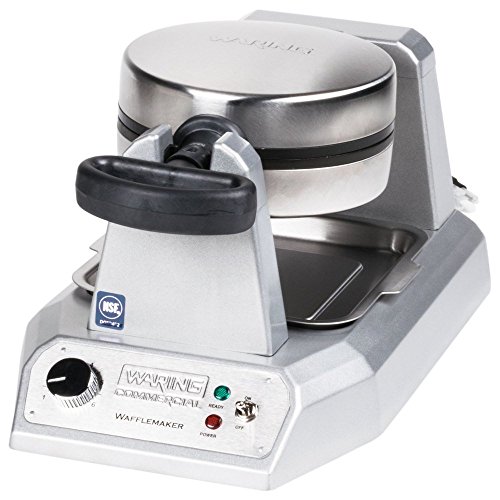 Waring Commercial WWD180 Classic Single Waffle Maker - Non-Stick Coated Plates, 1200W (120V) - Makes 35 Waffles Per Hour with 5-15 Phase Plug - Perfect for Restaurants, Cafes, and Breakfast Catering Businesses