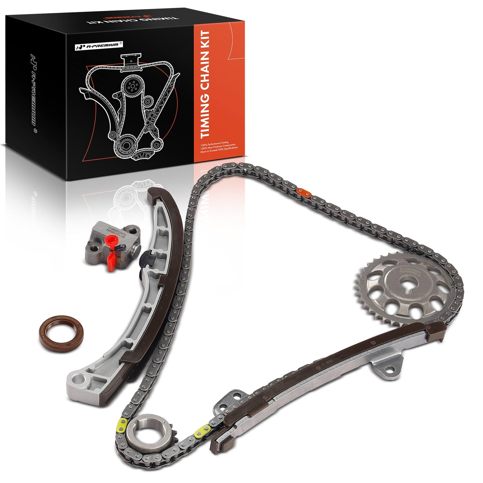 Premium Engine Timing Chain Kit with Guide Rail, Sprocket & Tensioner - Compatible with Toyota Echo, Prius 2004-2009, Prius C 2012-2013, Yaris 2006-2015 & Scion xB xA 2004-2006 - Fits DOHC 4Cyl 1.5L Engines - Perfect for Engine Repair & Maintenance
