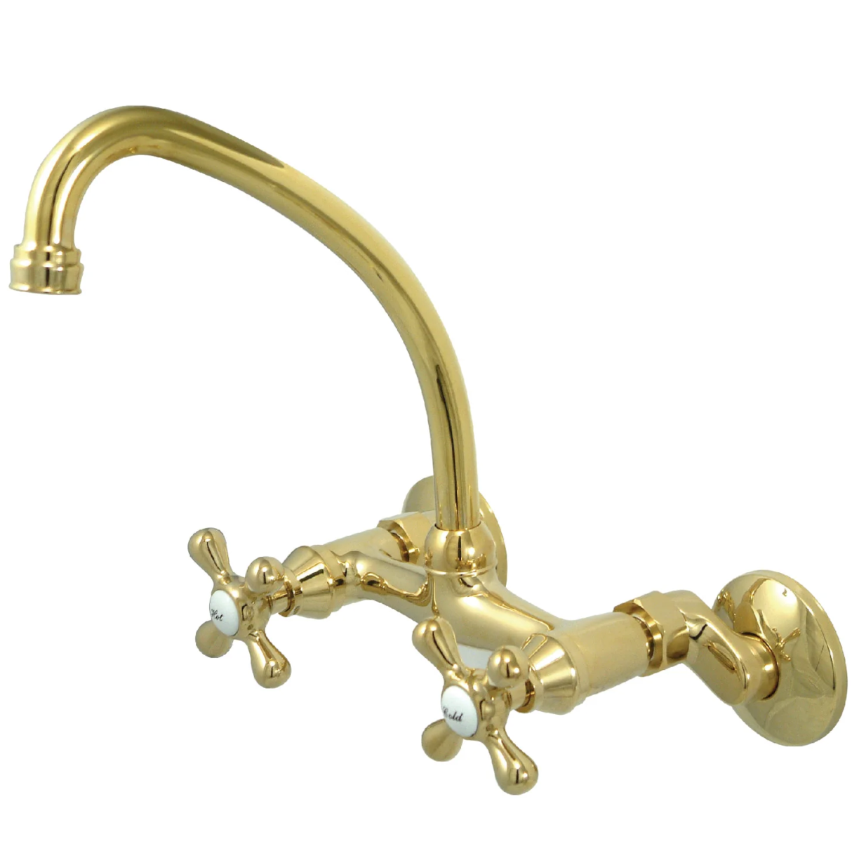 Stainless Steel Cross Handle Wall Mount Kitchen Faucet with Adjustable Centers - Perfect for Farmhouse, RV, and Outdoor Sink Installations