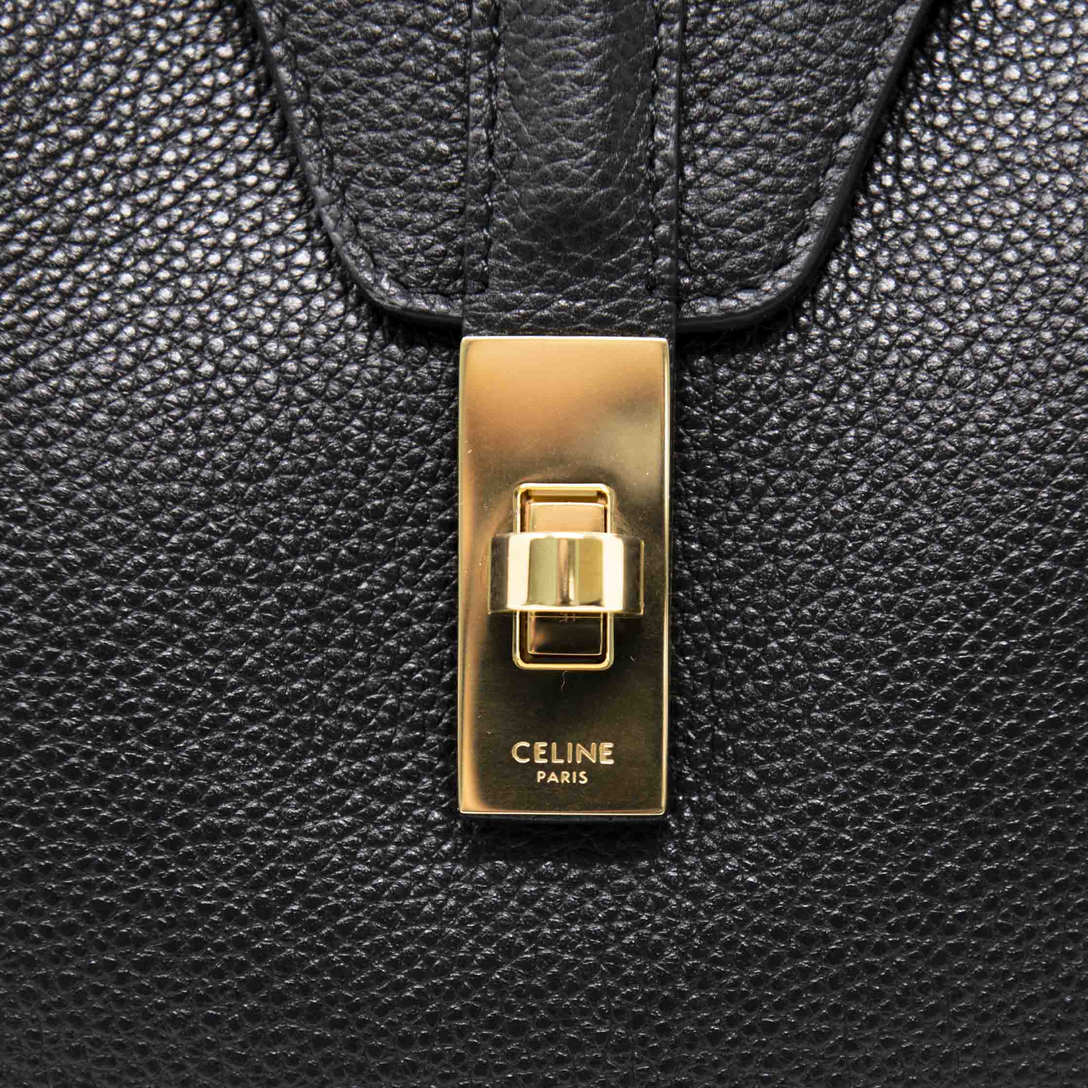 Celine Black Medium Soft 16 Leather Shoulder Bag - Luxury Handbag for Women, Perfect for Work, Travel & Everyday Use