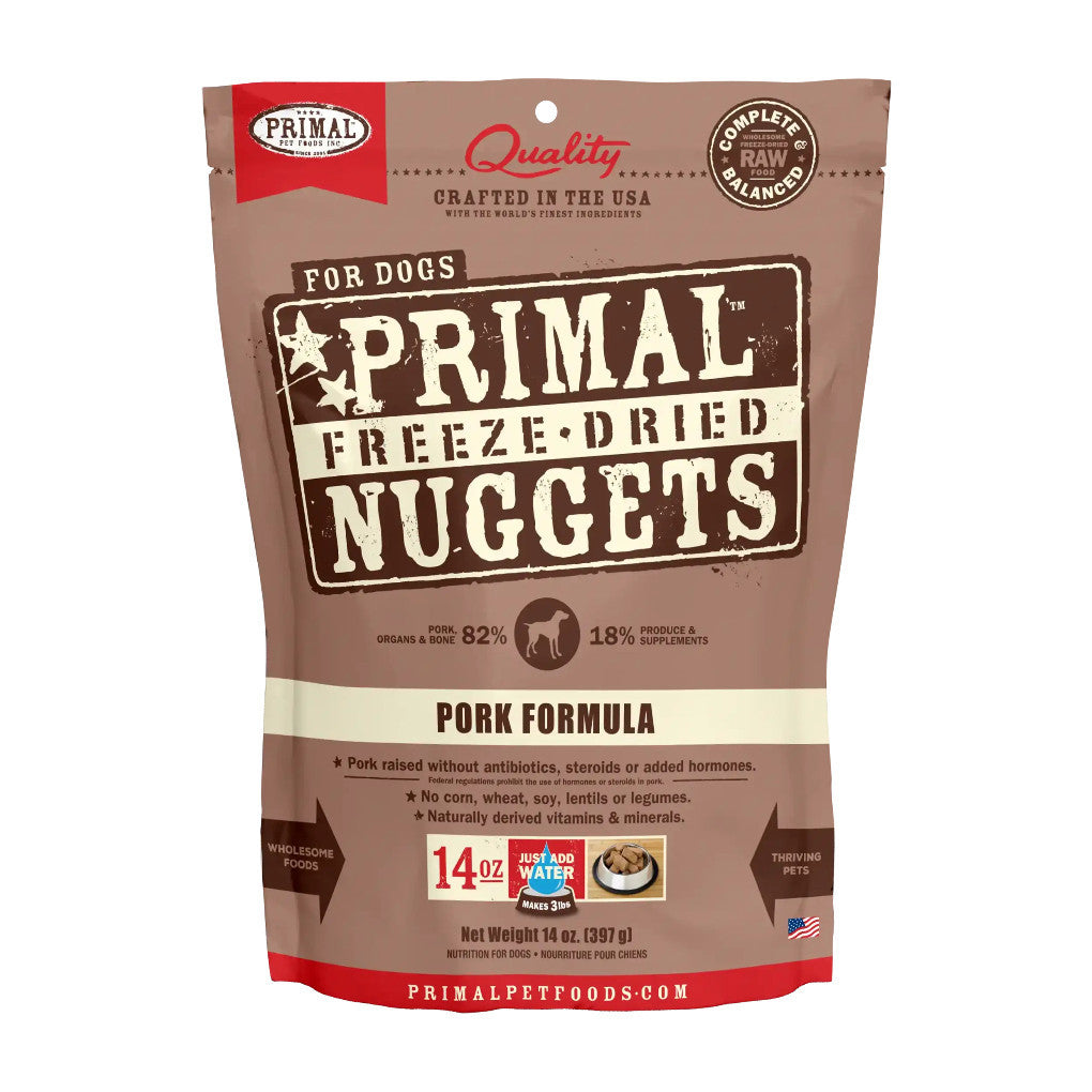 PRIMAL Freeze Dried Dog Food Nuggets - 14oz (397g) High Protein Grain-Free Treats for Dogs - Chicken, Pork, Lamb, Turkey & Sardine Flavors - Perfect for Training, Snacking & Meal Toppers