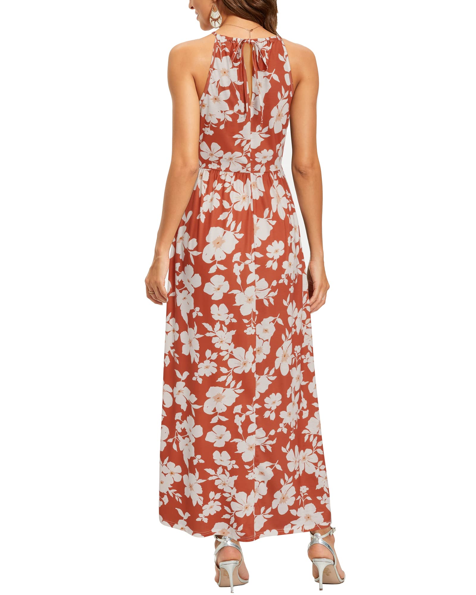 KILIG Women's Summer Maxi Dress 2025 - Casual Sleeveless Floral Sundress with Side Slit, Beach Vacation Long Dress | Perfect for Beach Outings, Summer Parties & Tropical Getaways