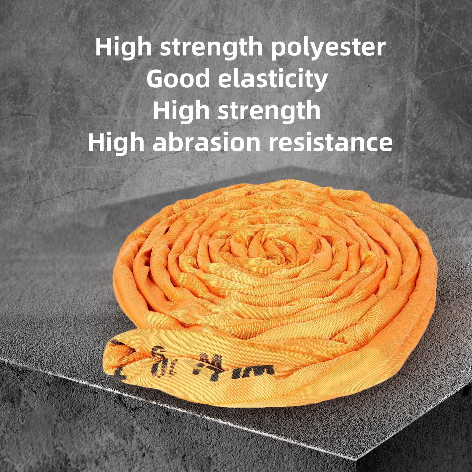 Heavy Duty 20FT Polyester Round Lifting Sling - 22,046 Lbs Vertical, 17,636 Lbs Choker & 44,092 Lbs Basket Capacity - Durable Endless Loop Sling for Construction, Towing & Industrial Lifting