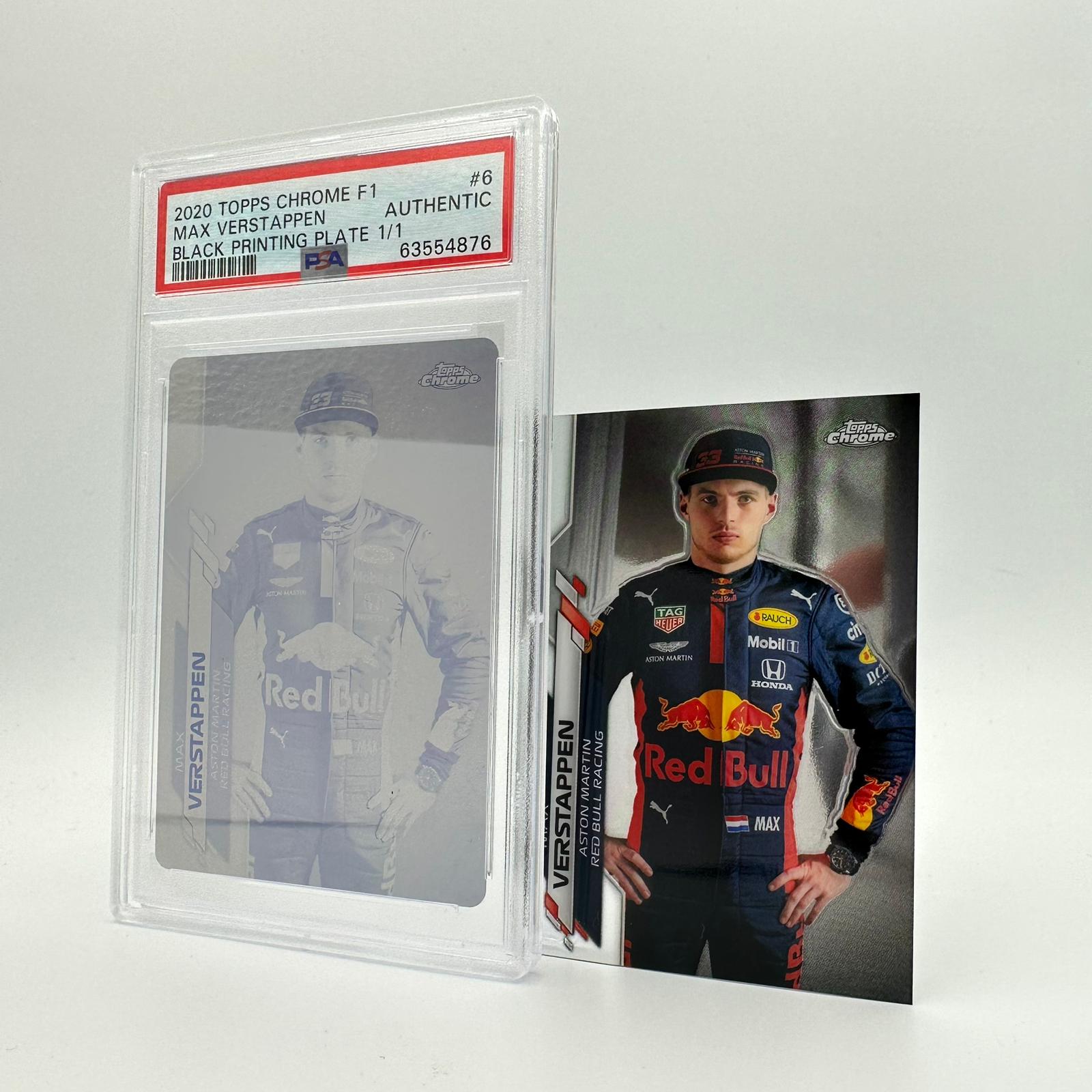 Max Verstappen #6 Black Printing Plate Chrome 2020 Rookie Card - Limited Edition Collectible for F1 Racing Fans & Memorabilia Enthusiasts