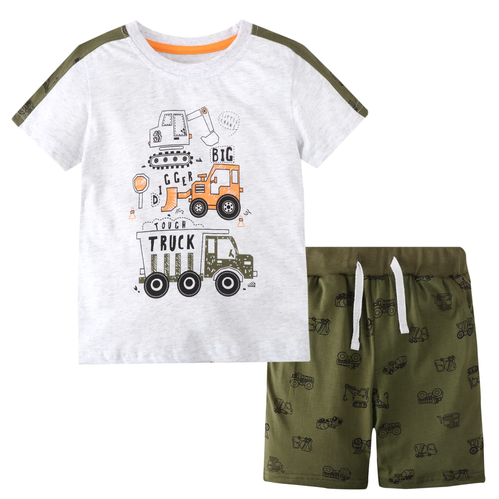 **Boys' Summer Cotton T-Shirt & Shorts Outfit Set for Toddlers (Size 2-7) - Cool & Comfortable Playwear for Outdoor Activities, Beach & Casual Wear**