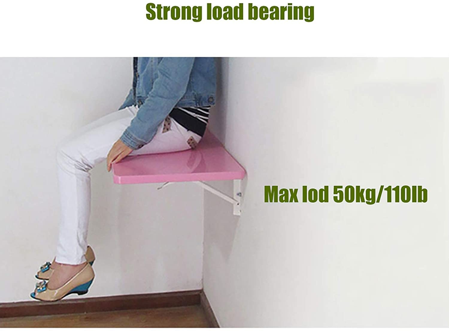Foldable Wall Mounted Desk - Space Saving Floating Desk for Small Spaces, Home Office & Dorm Rooms (White, 80x40cm/31.5x15.8in) - Perfect for Apartments, Studios & Compact Work Areas