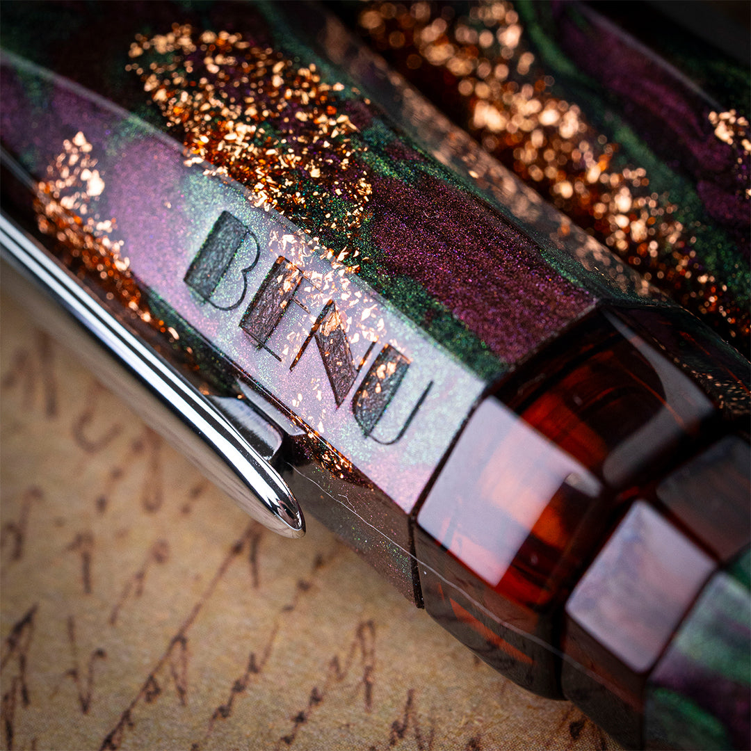 Benu AstroGem Fountain Pen Midas - Luxury Gold-Plated Writing Instrument for Calligraphy & Gift Giving - Perfect for Elegant Signatures, Journaling & Special Occasions